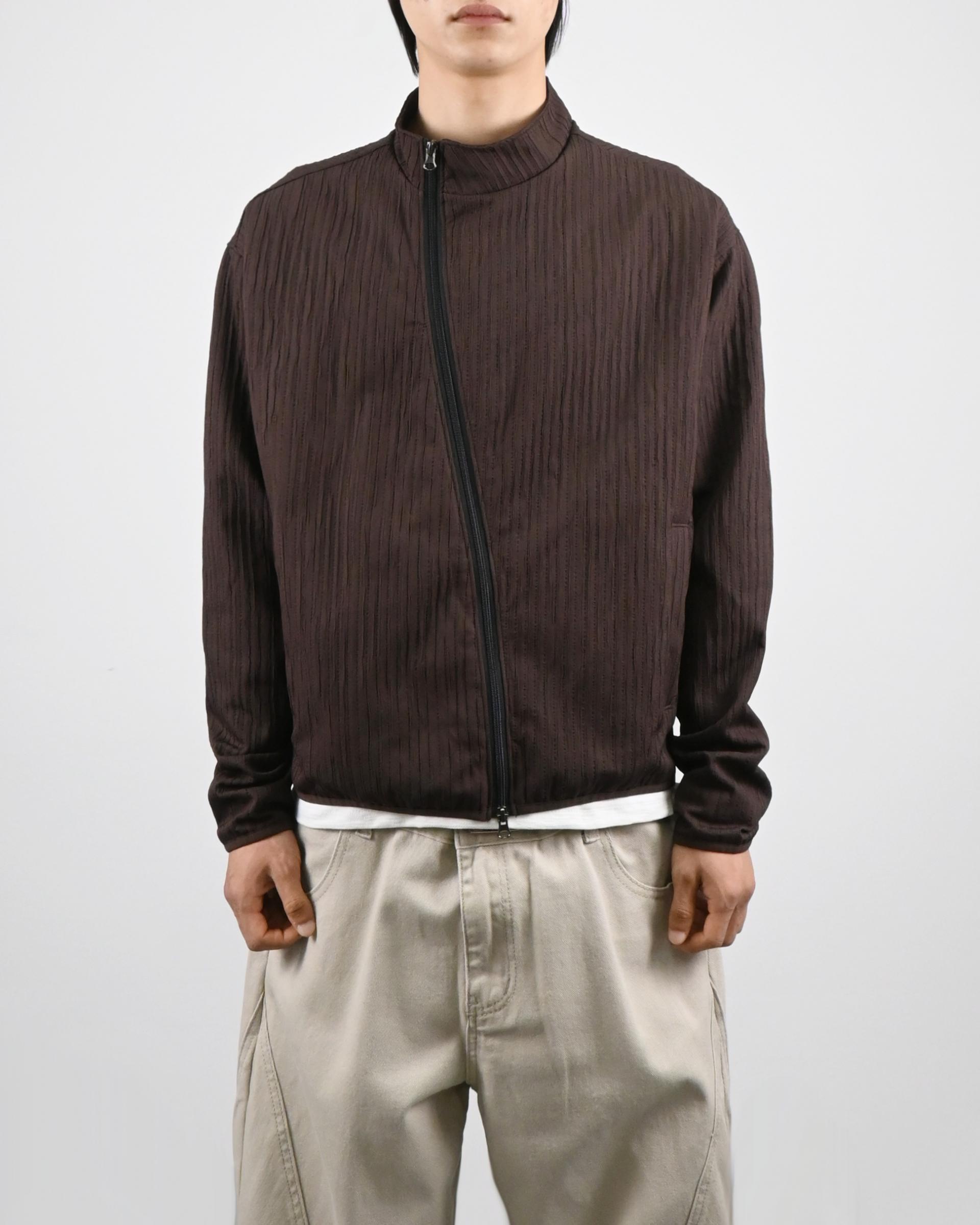 compose pleats diagonal zip-up