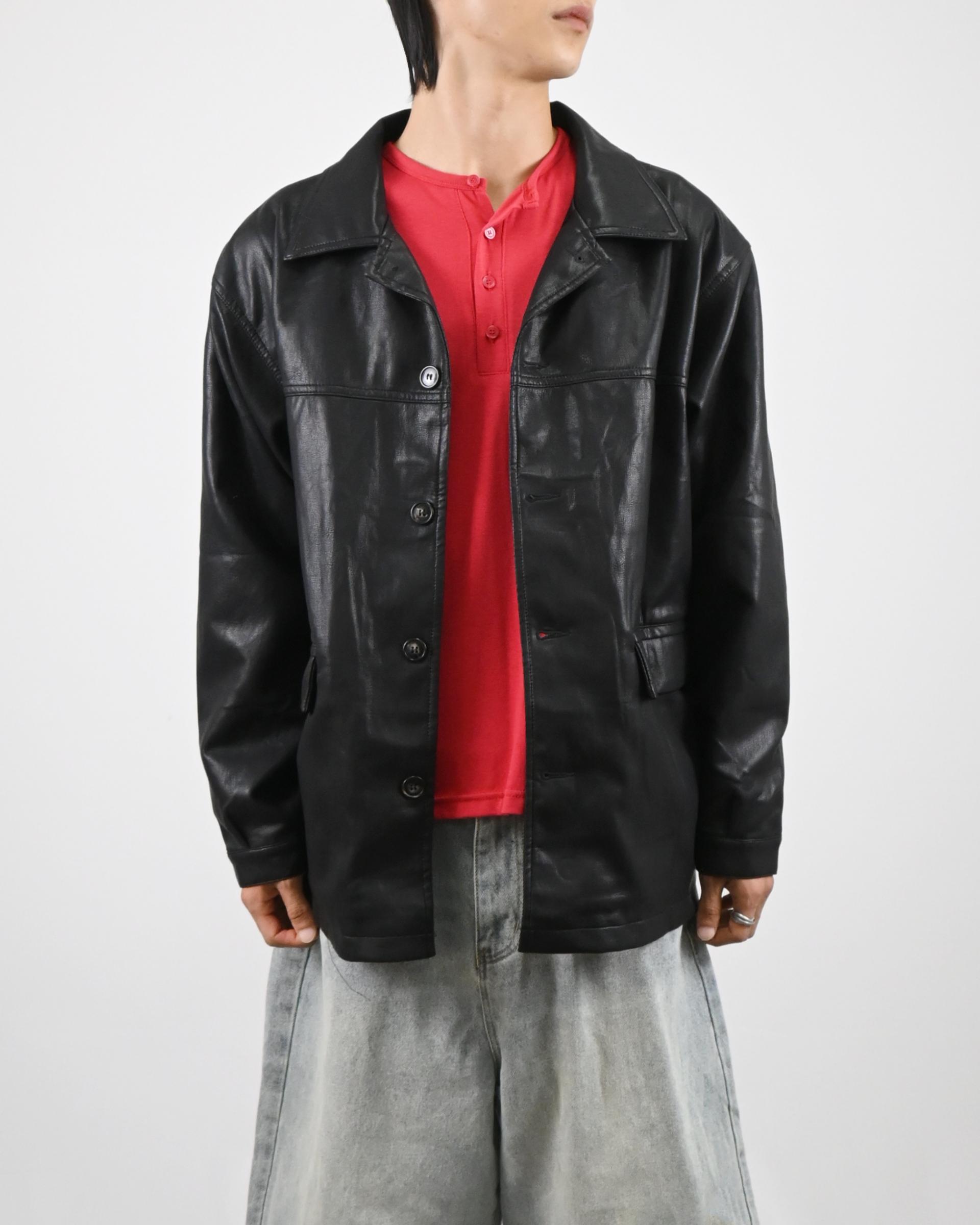 urban leather half coat jacket