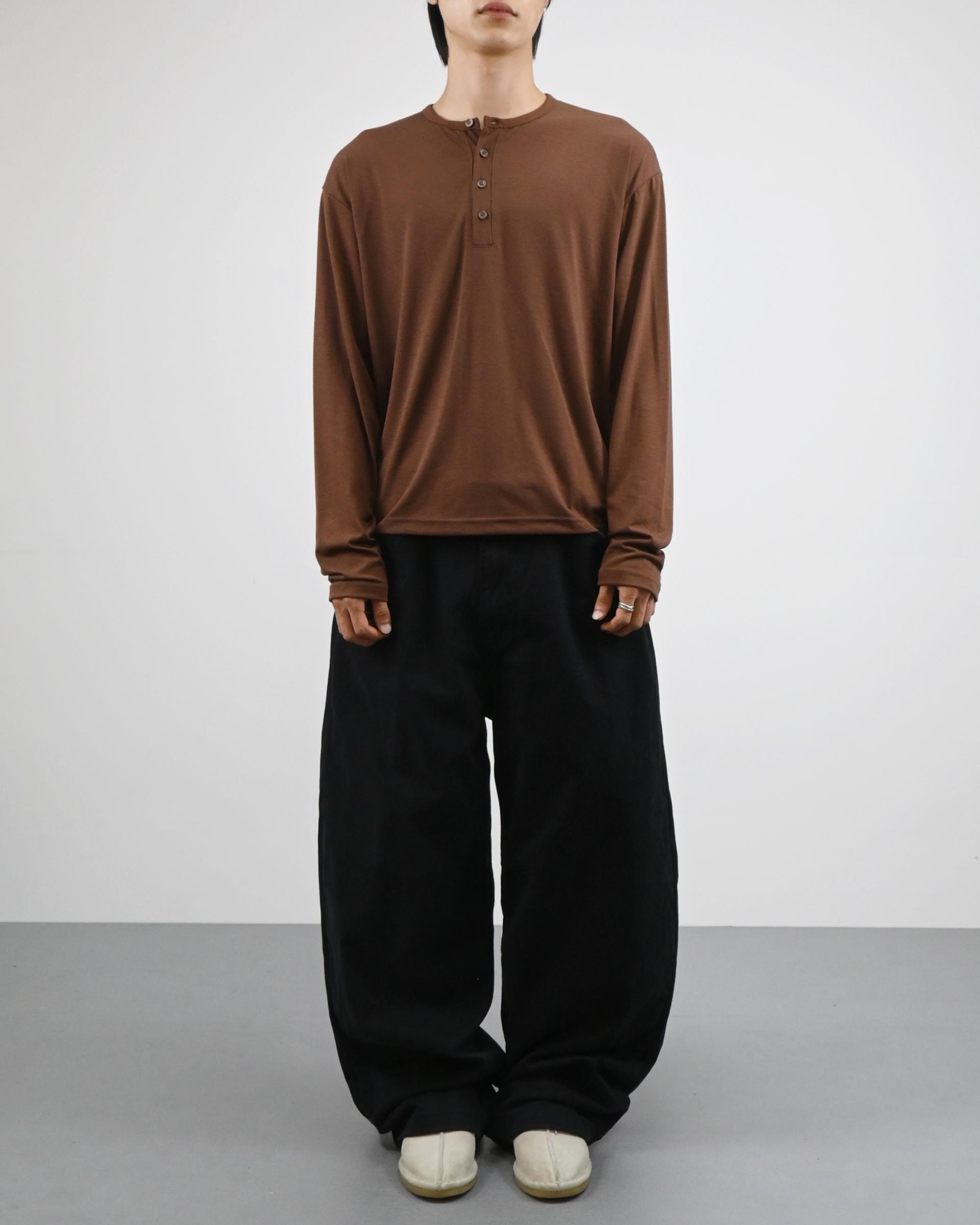 back slit henley neck t-shirts