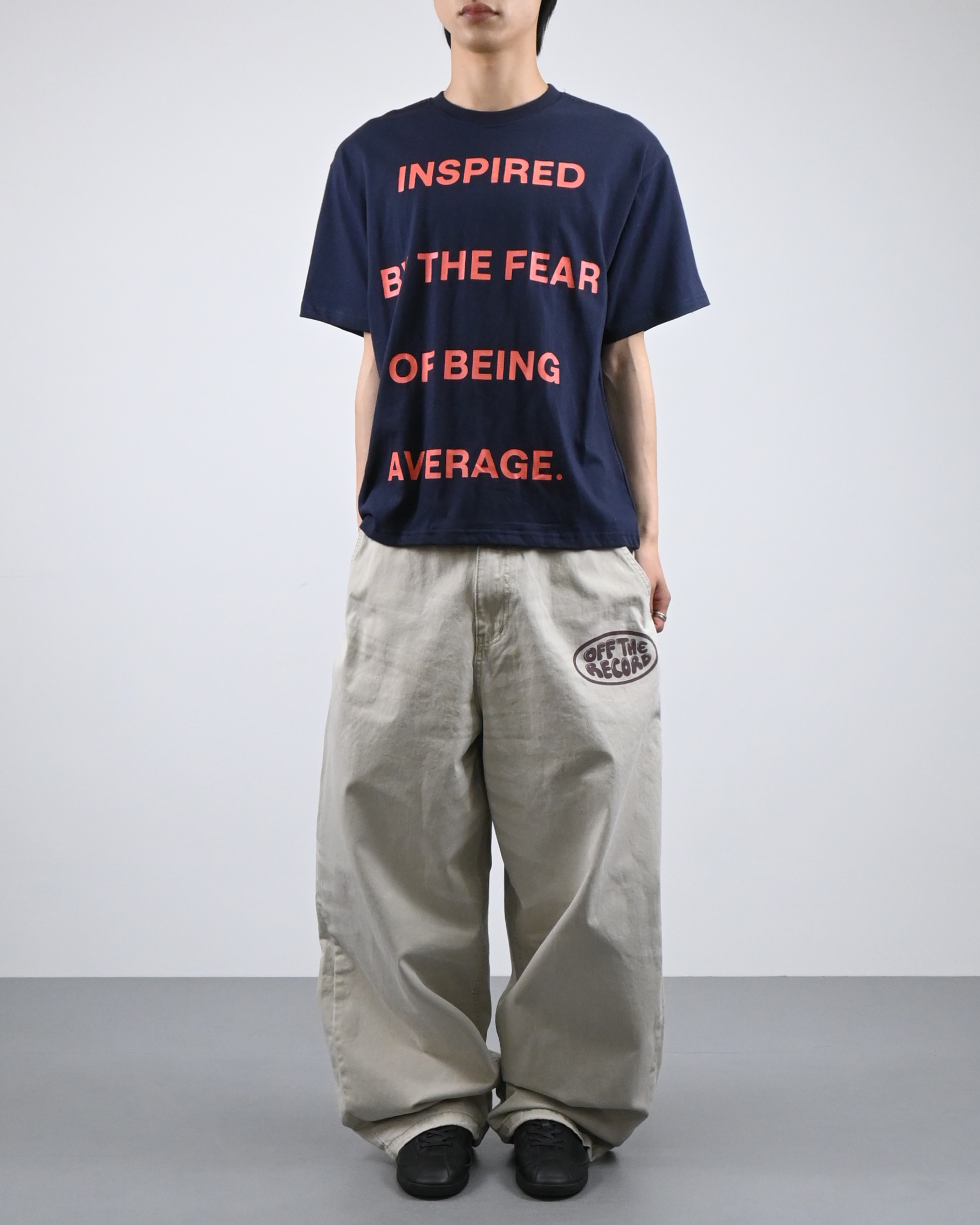inspired lettering half-t-Shirt