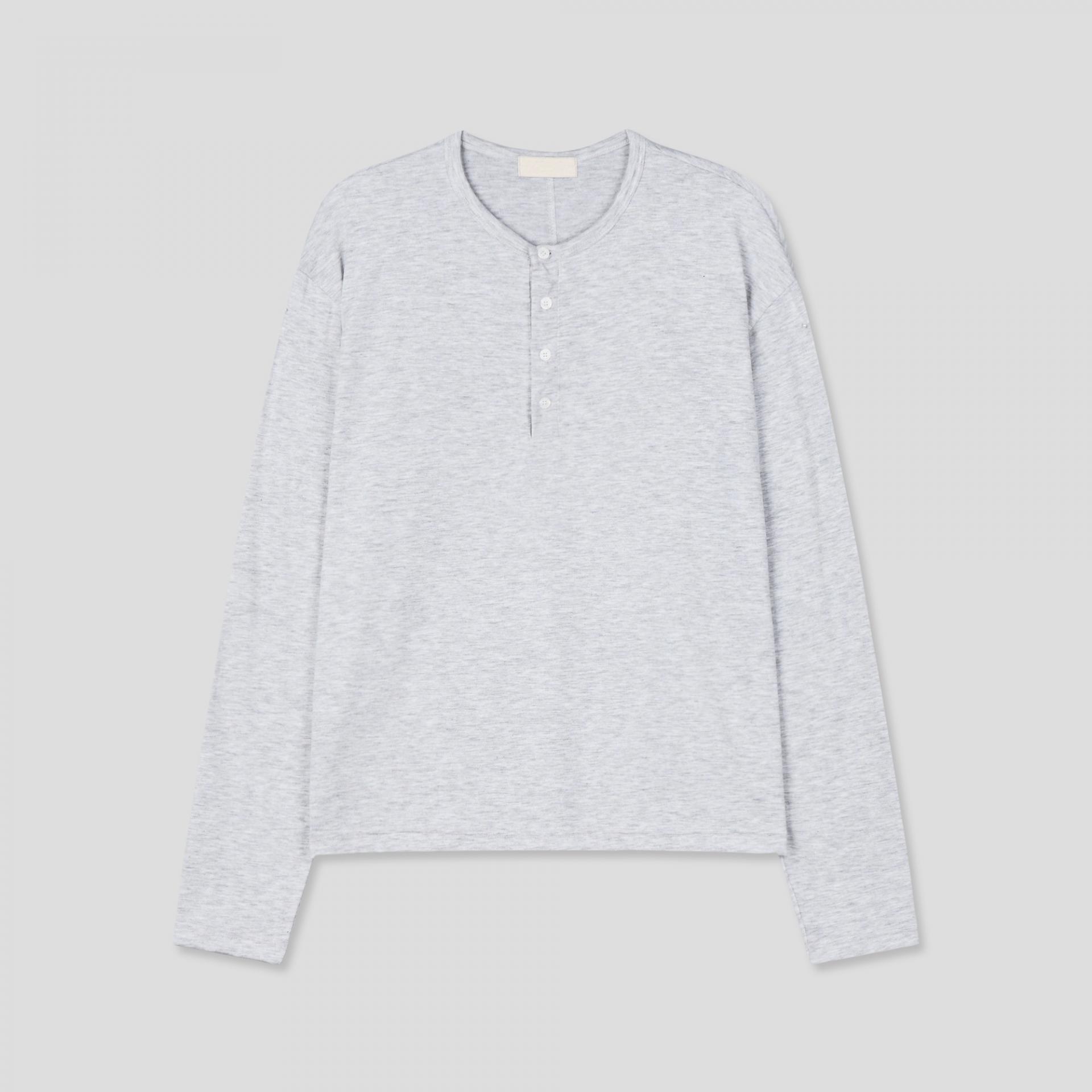back slit henley neck t-shirts