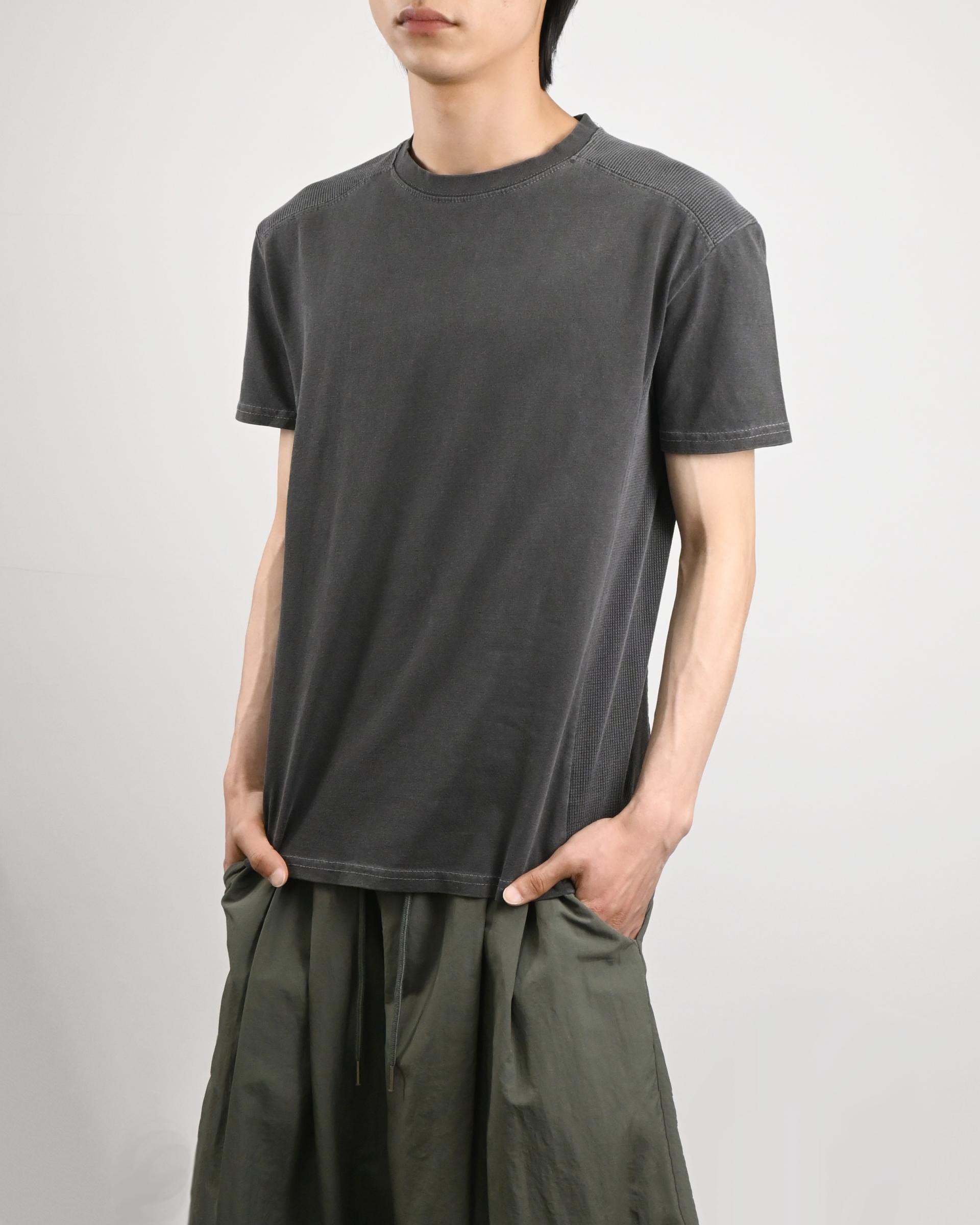waffle panel pigment half t-shirt
