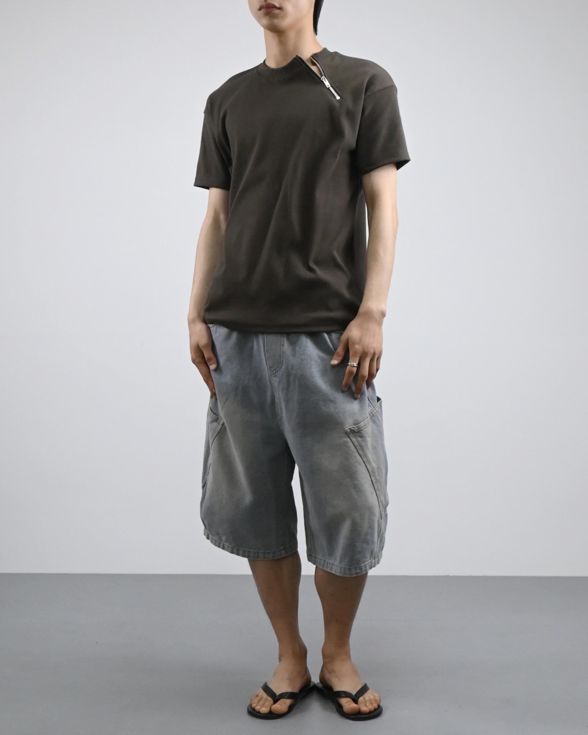 side pocket bermuda denim pants