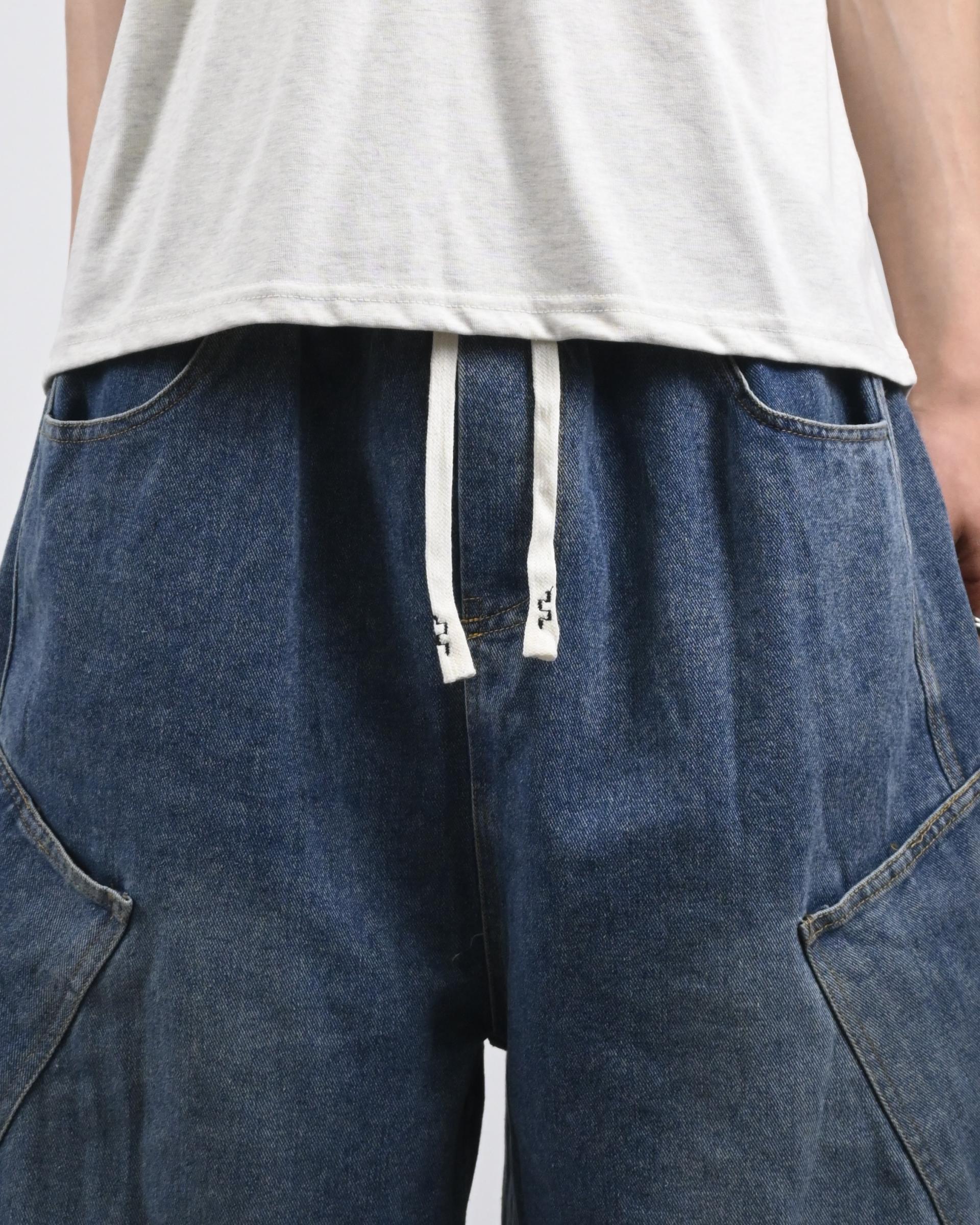 side pocket bermuda denim pants