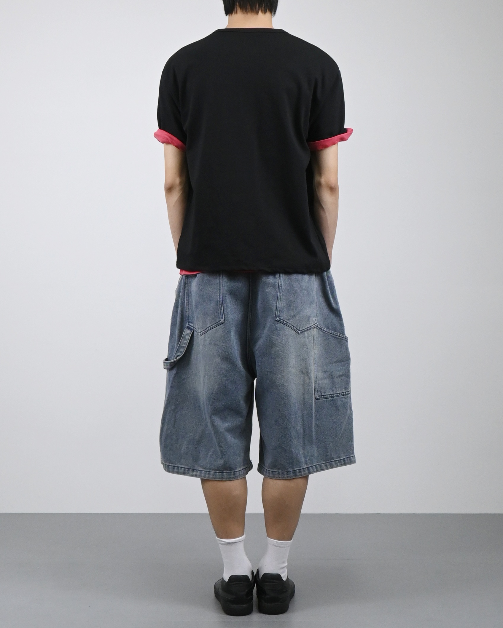 banding vintage carpenter bermuda denim pants