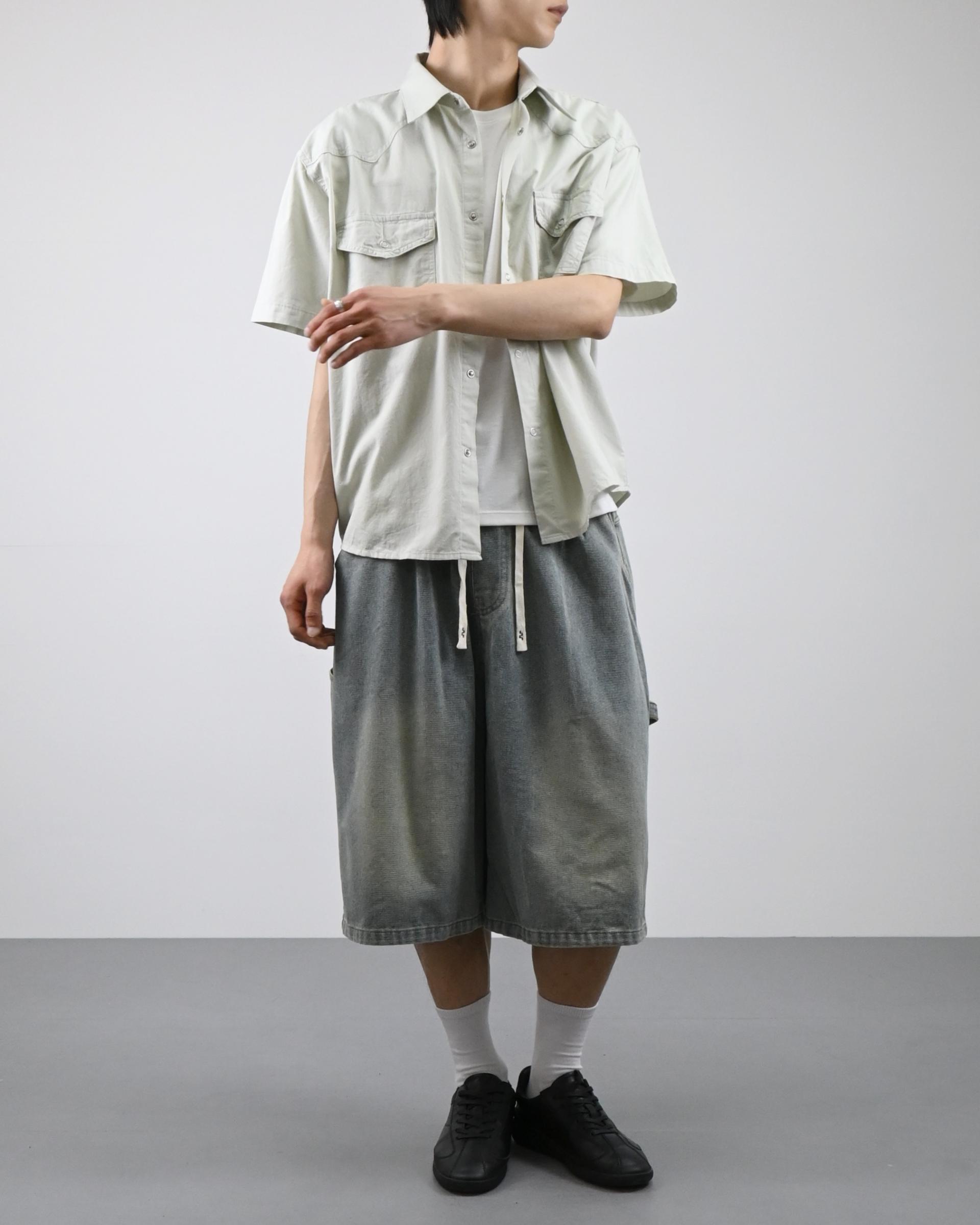 banding vintage carpenter bermuda denim pants