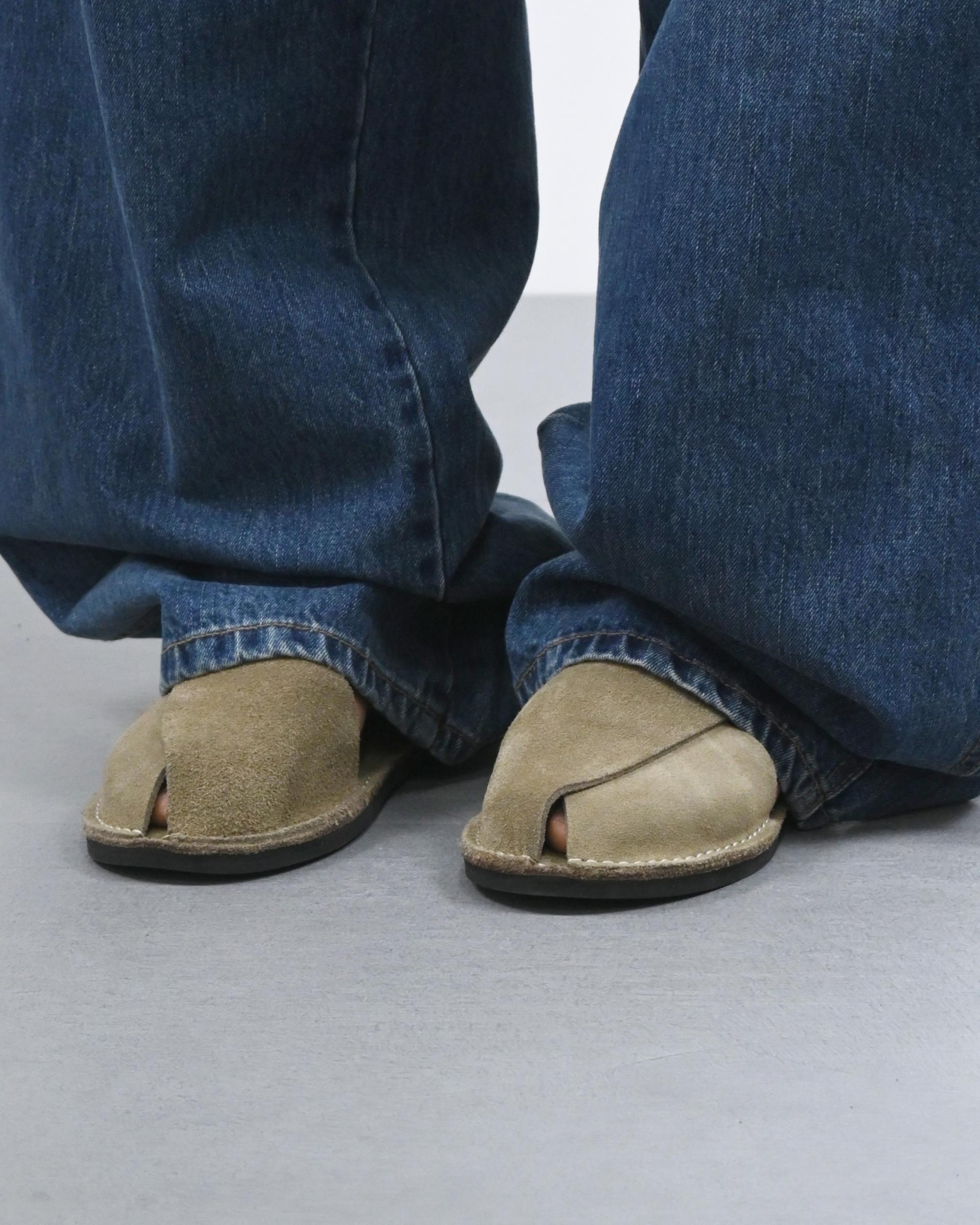 suede cross wrap sandals