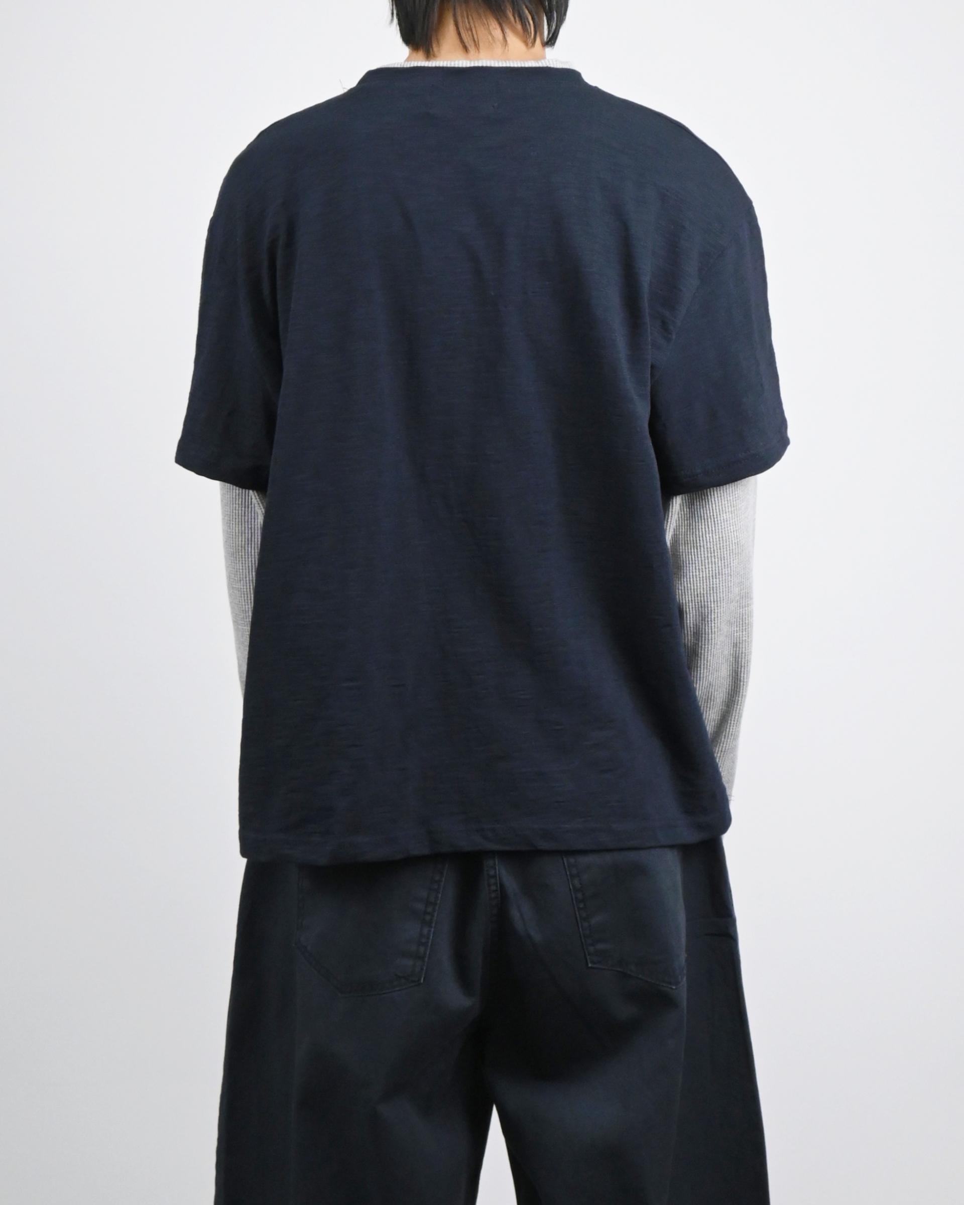 slub waffle layered t-shirt