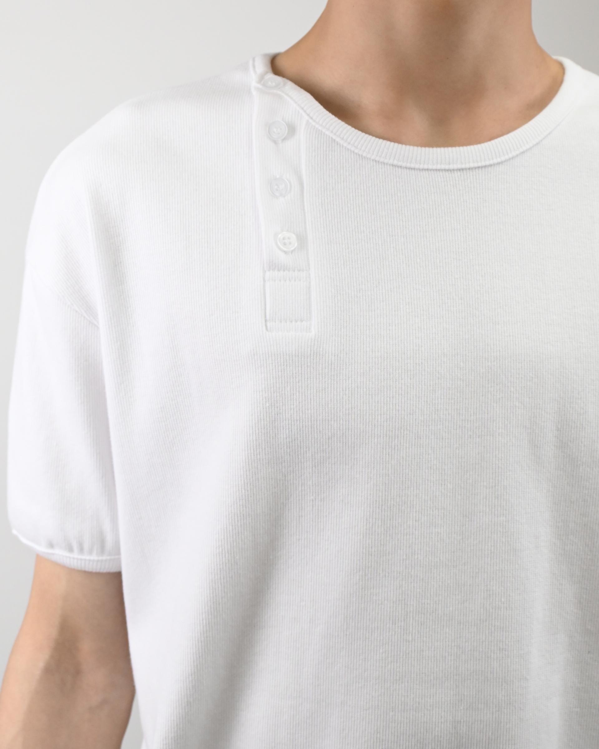 offset henley neck ringer half t-shirt