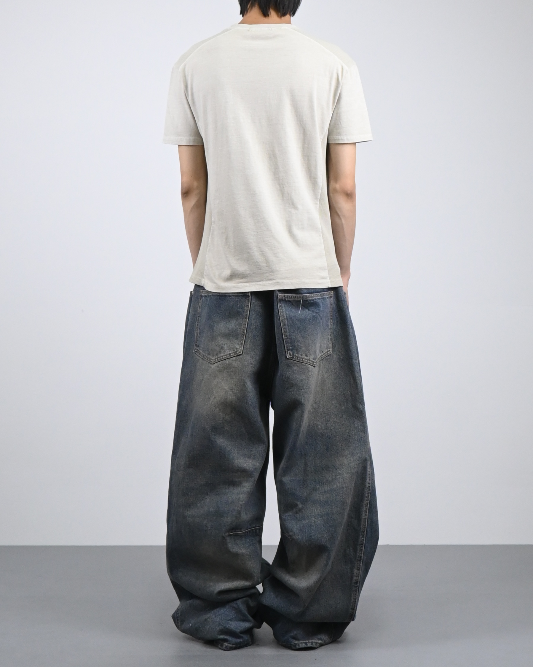 waffle panel pigment half t-shirt