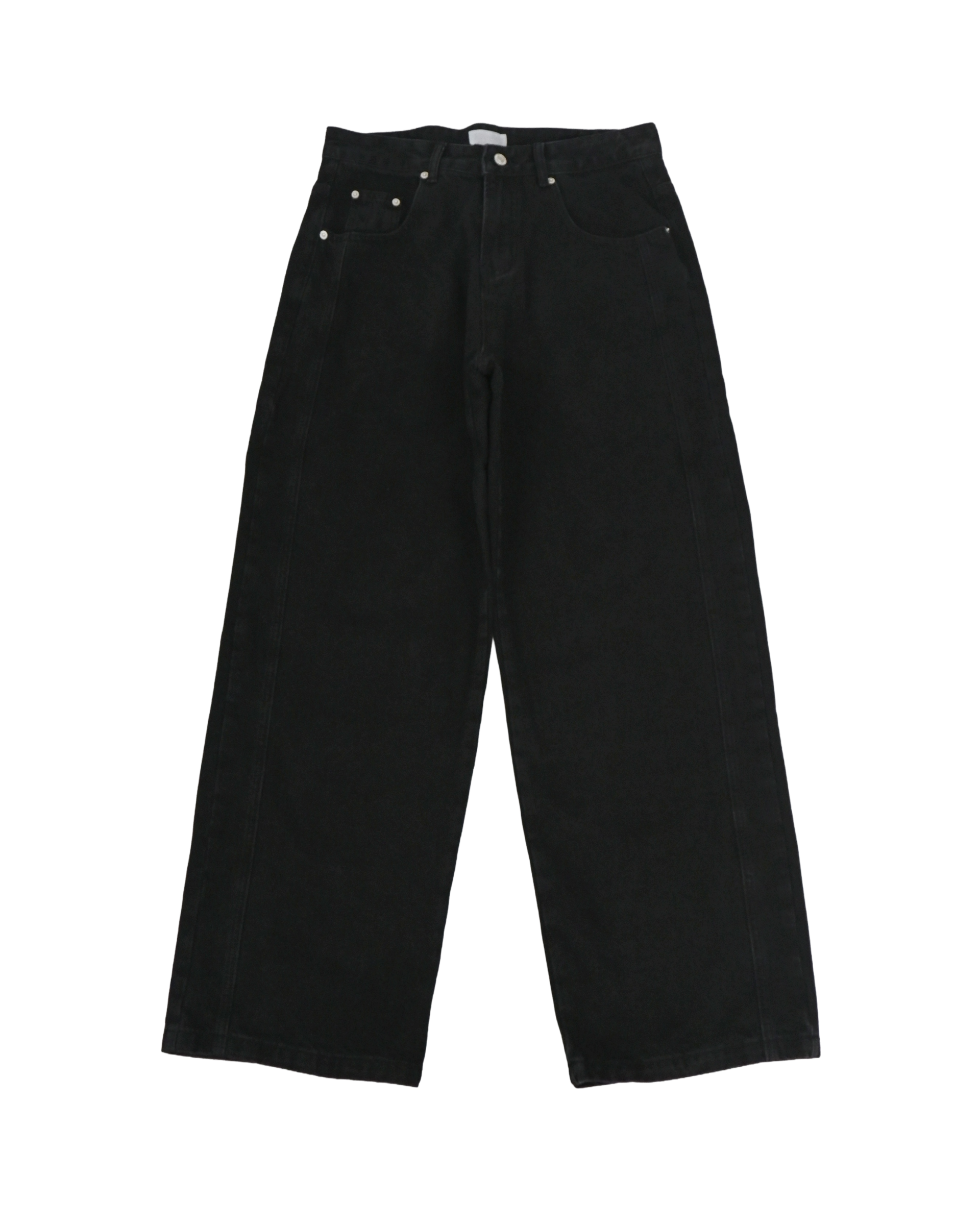 side line velcro black cotton pants