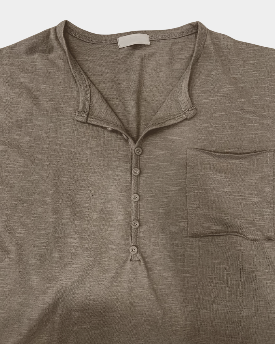 slub henley neck half t-shirt