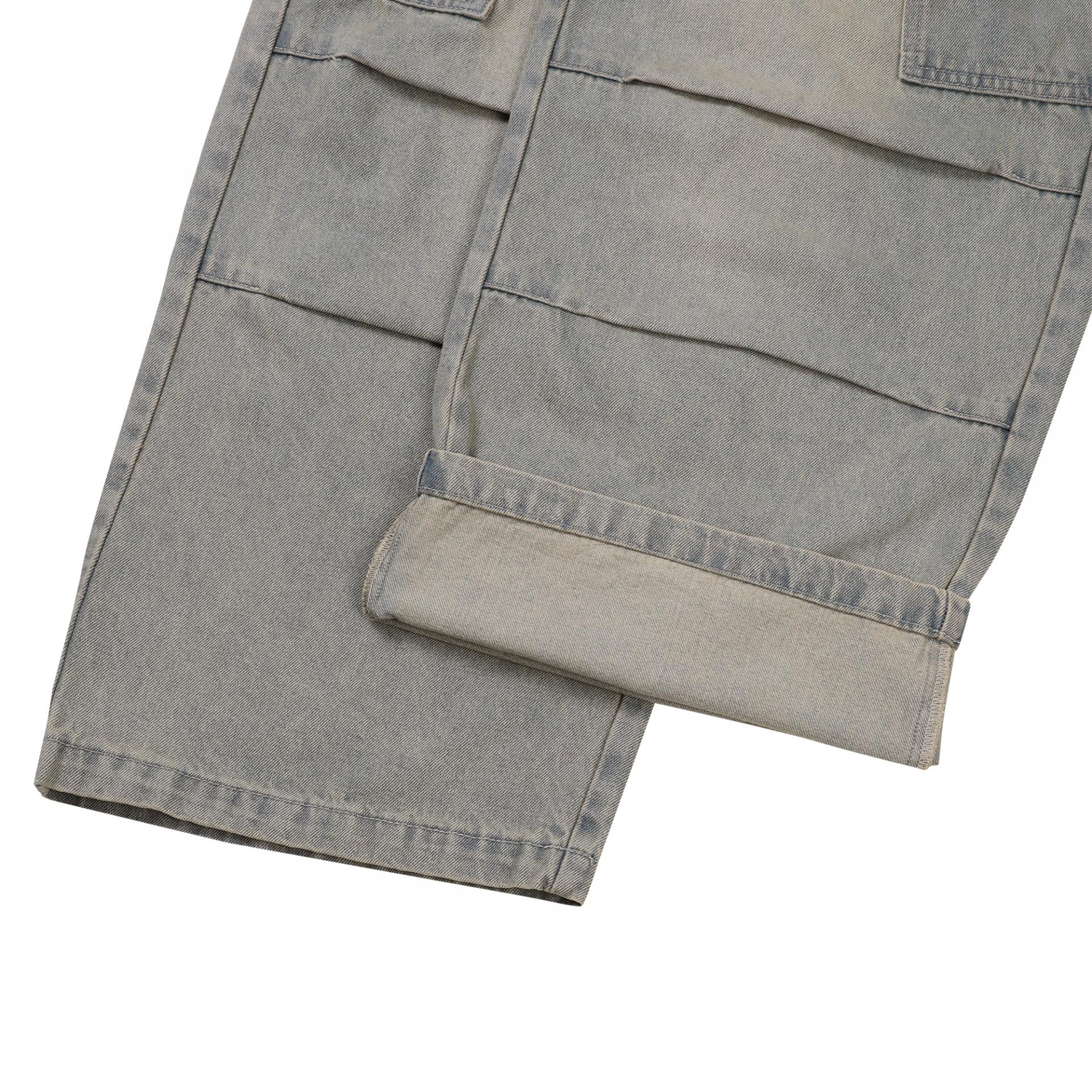 gray parachute denim cargo pants