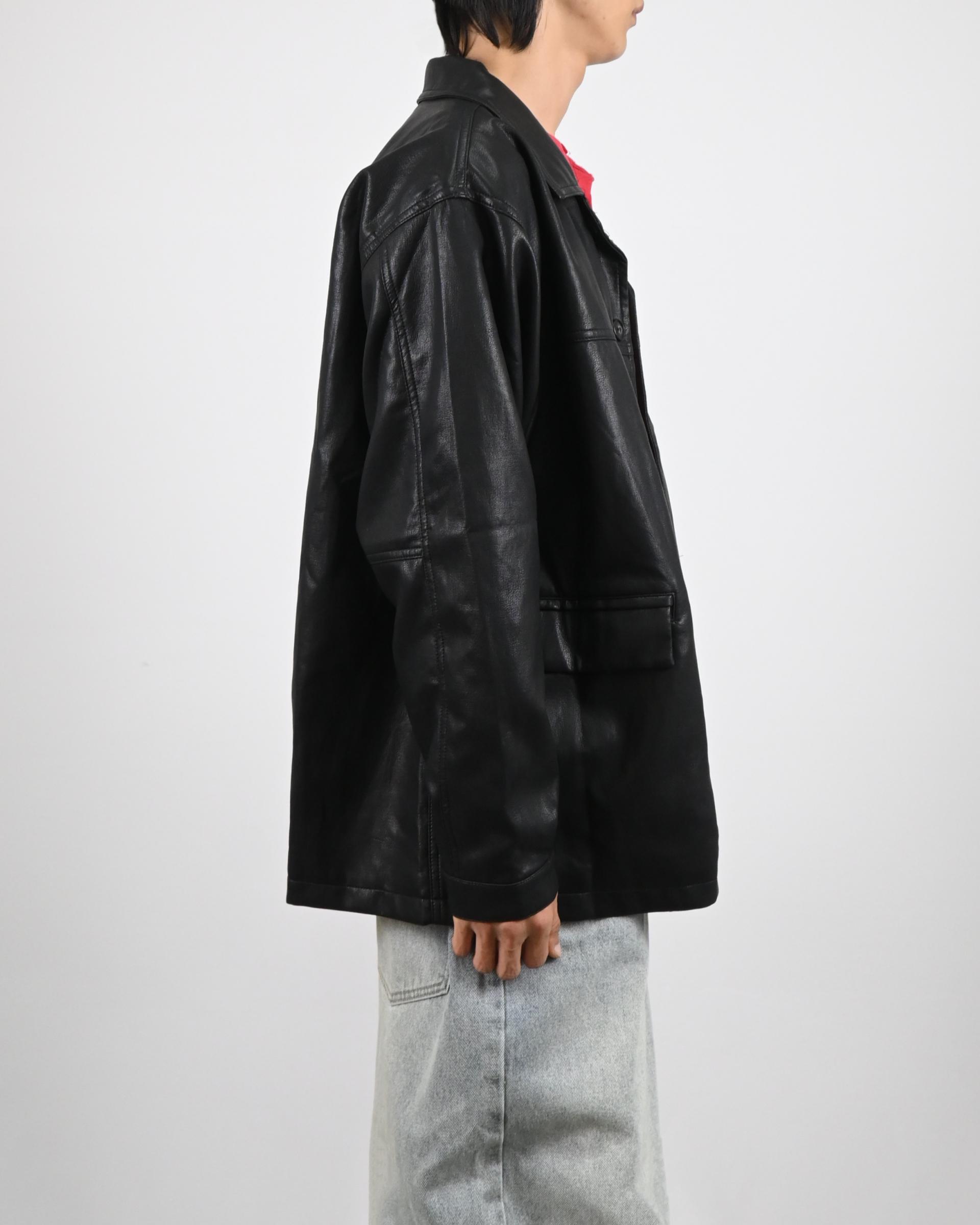 urban leather half coat jacket
