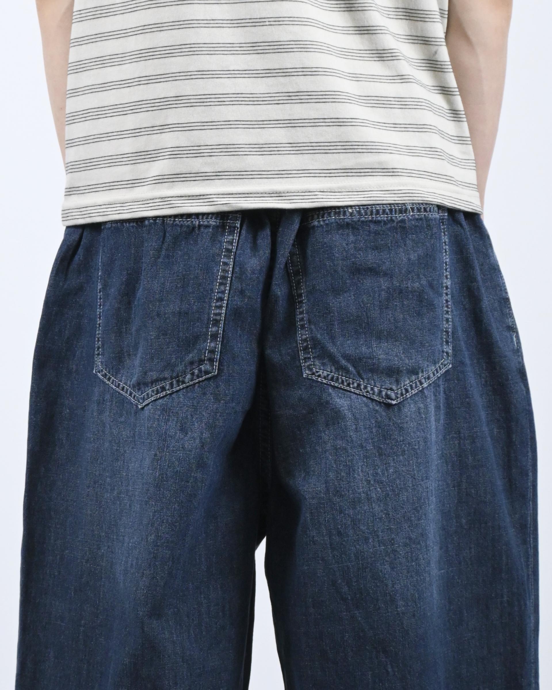straight linen denim pants