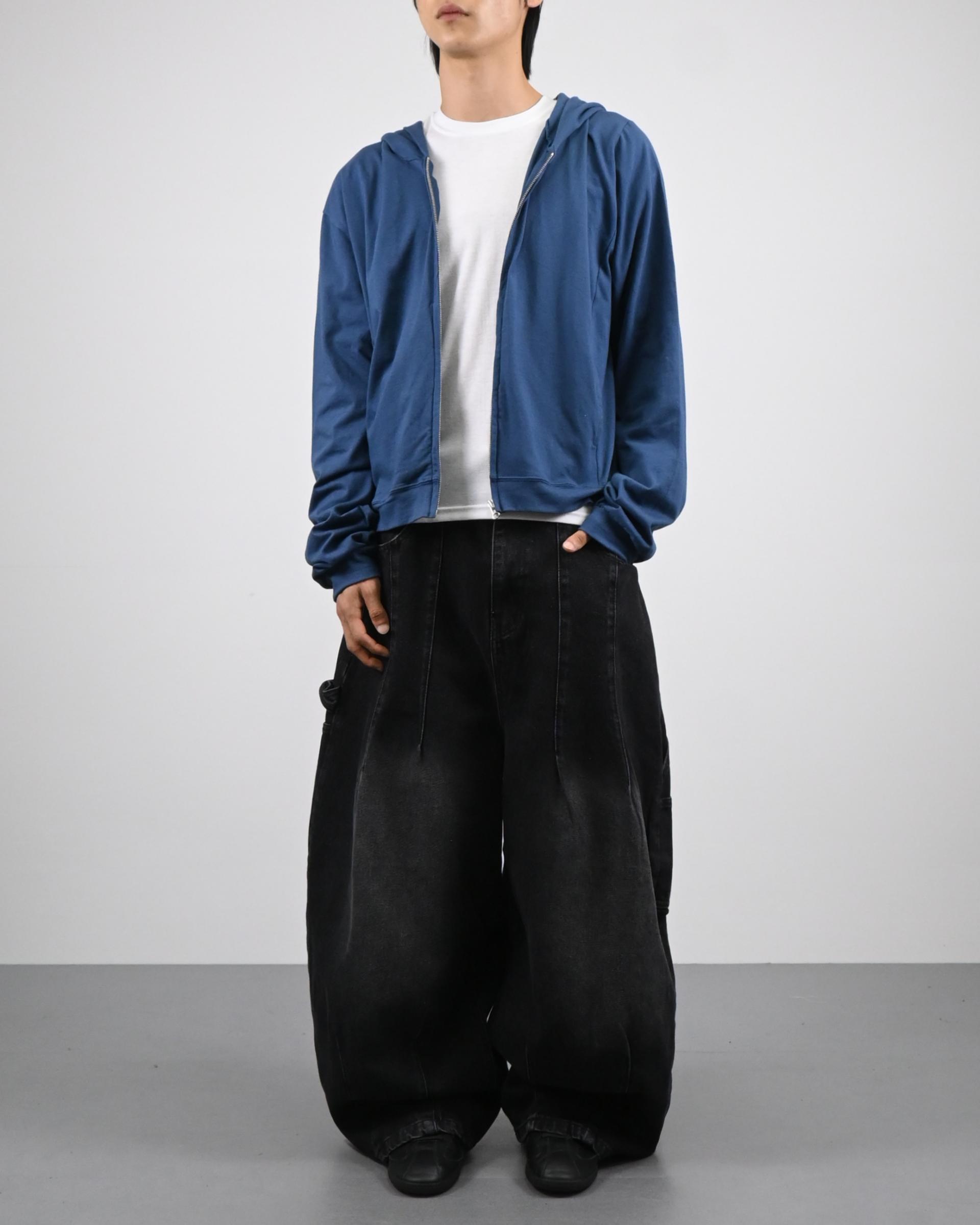 ash washed carpenter balloon denim pants