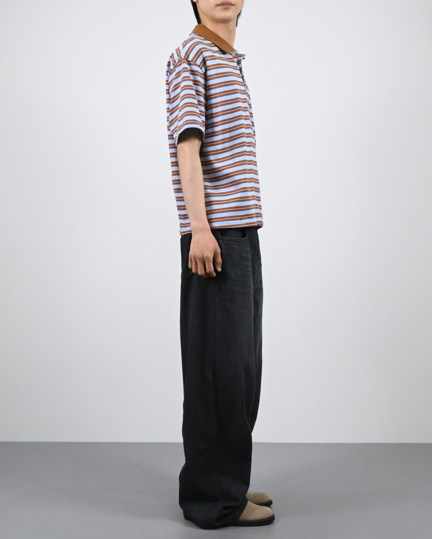 straight linen denim pants