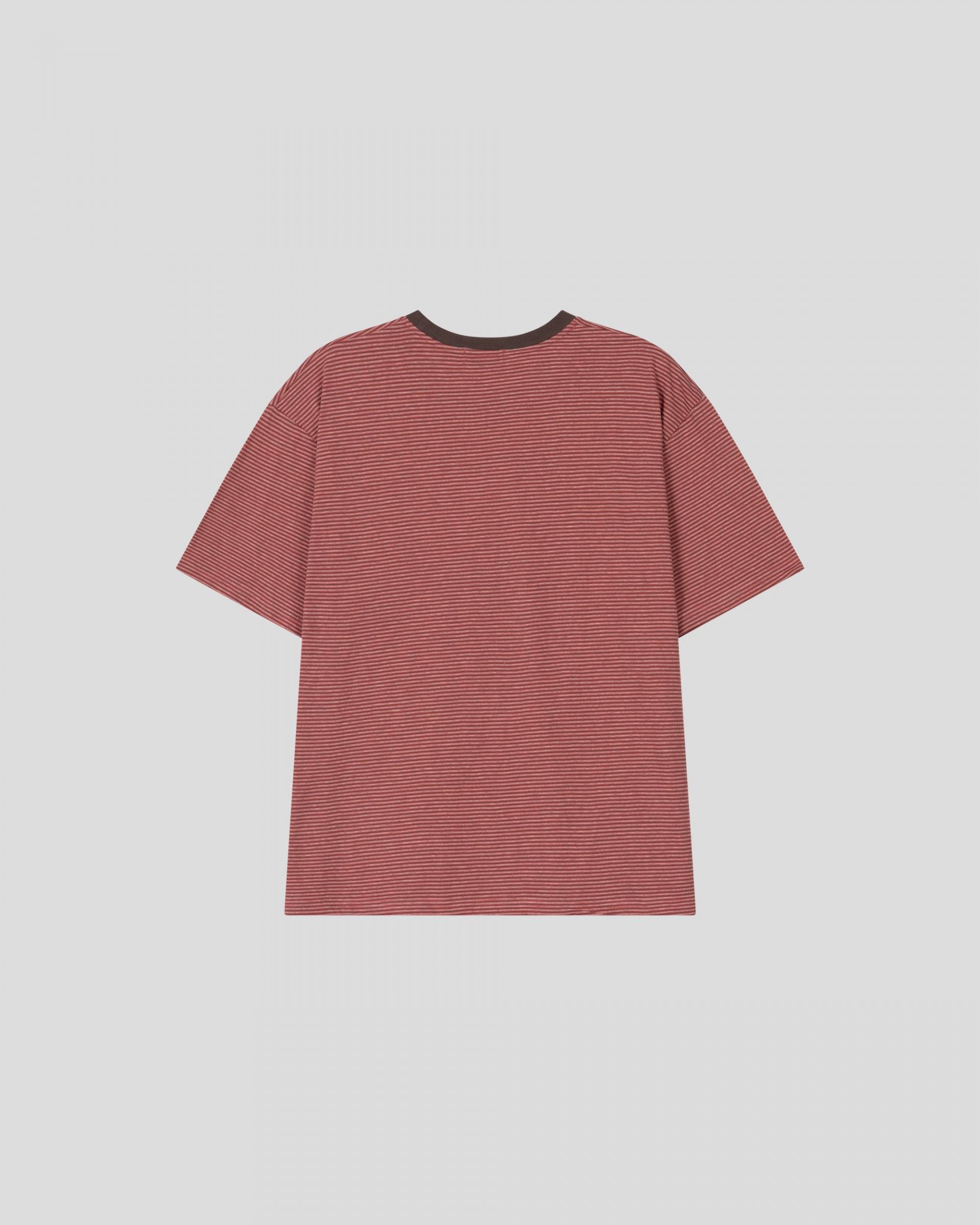 ringer stripe pocket half-t-shirt