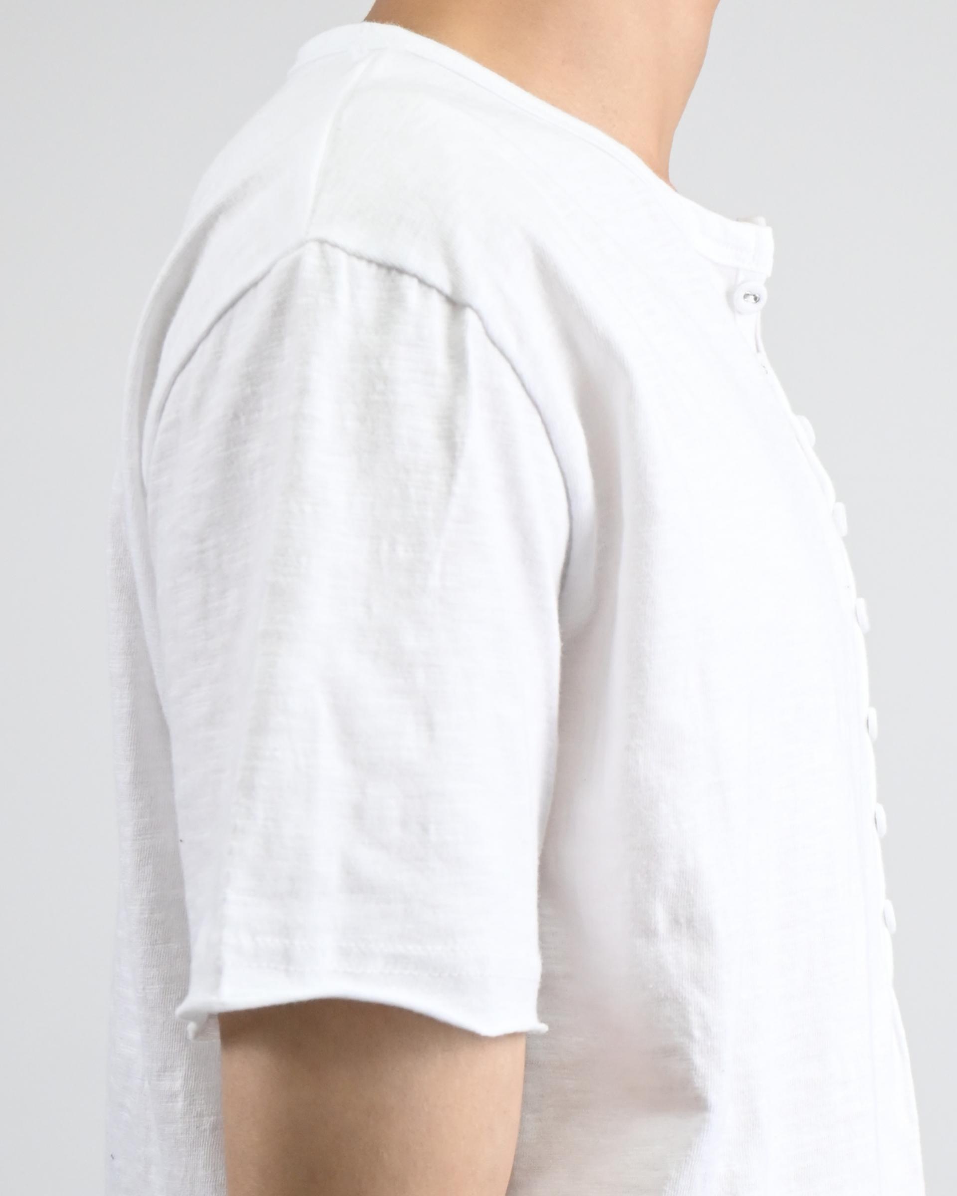 slub henley neck half t-shirt