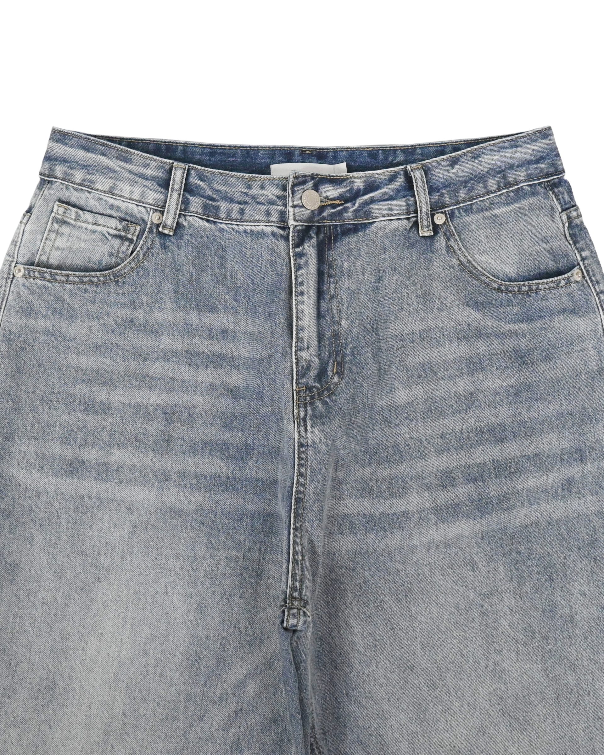 tiger washed curved denim pants