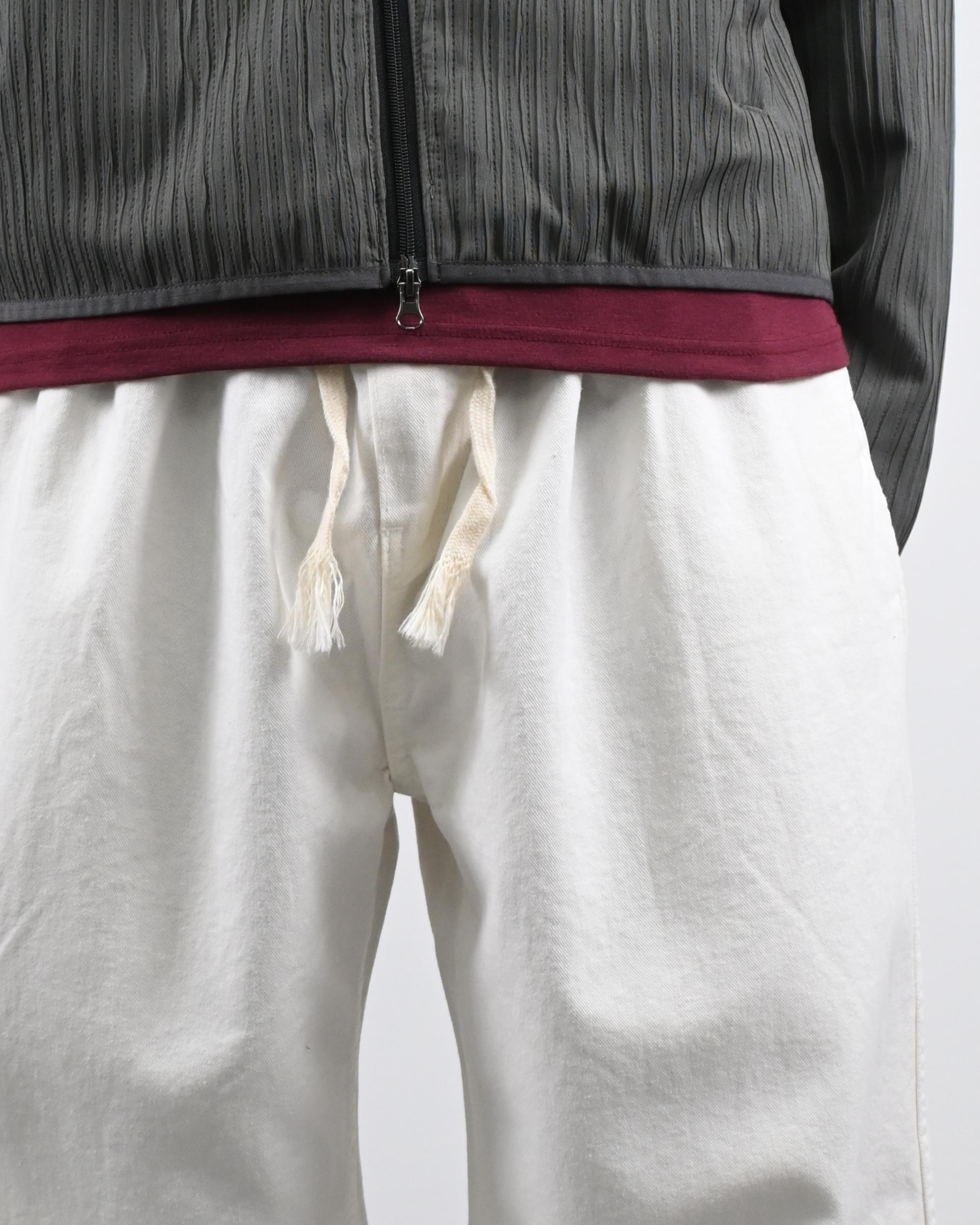one tuck banding cotton pants