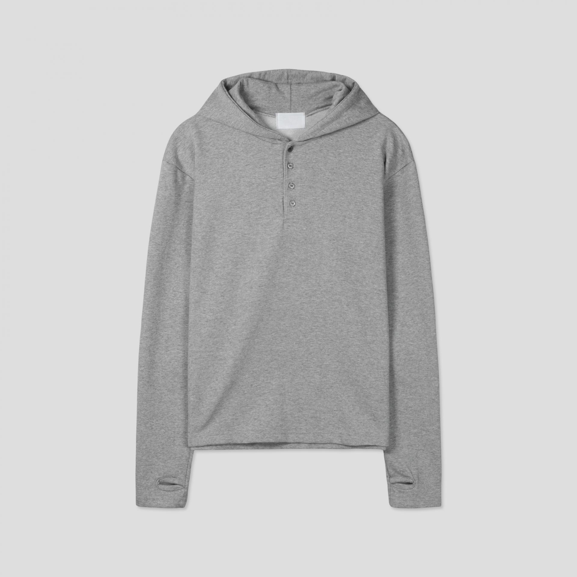 warmer henley neck hoodie