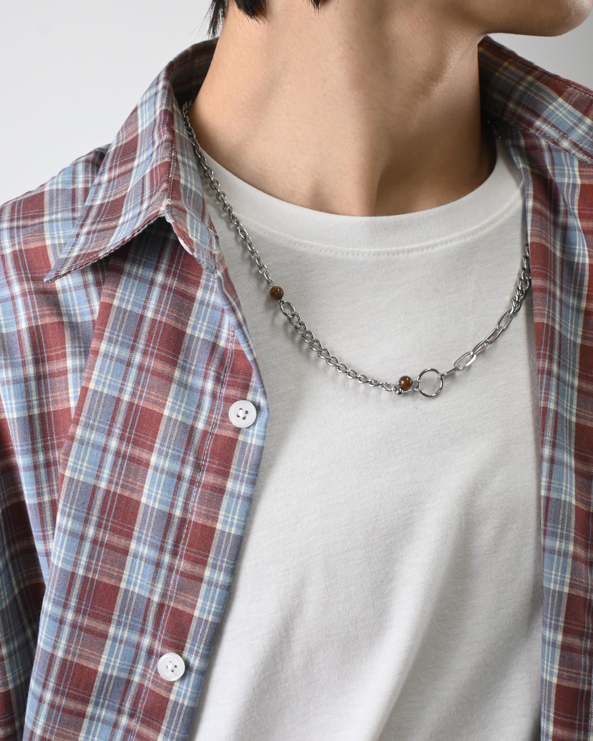 ring bead ball chain necklace