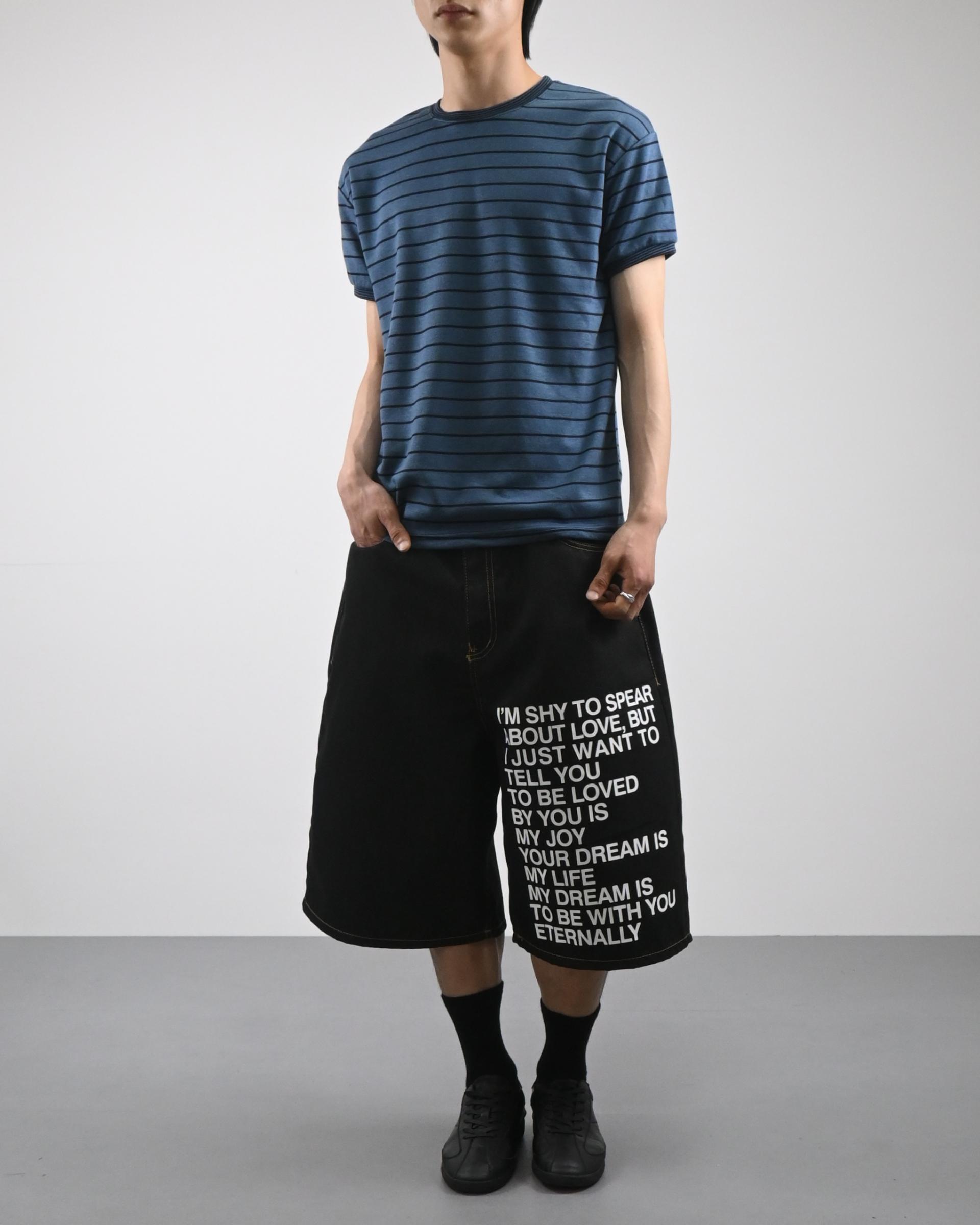note bermuda denim pants