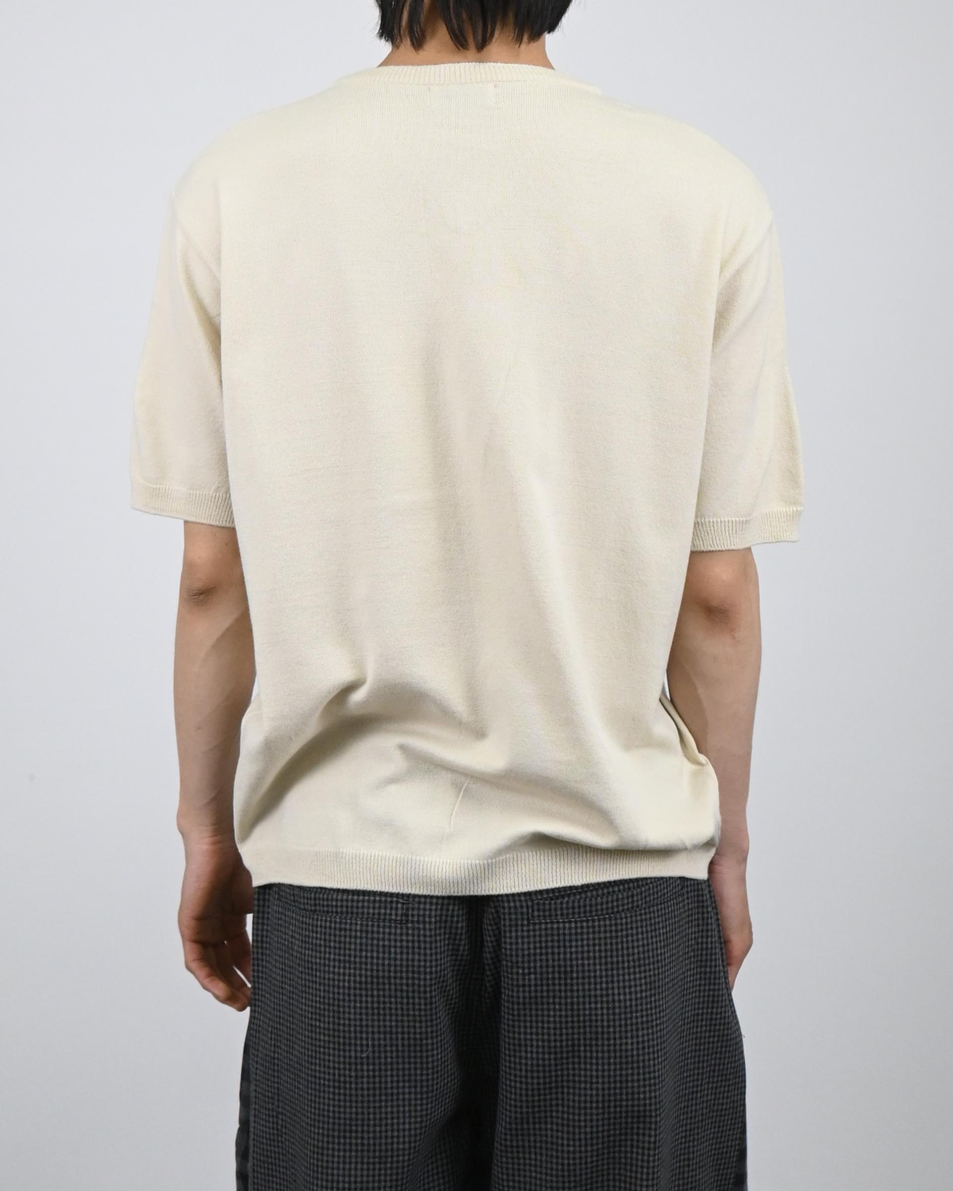 v-neck layered half knit