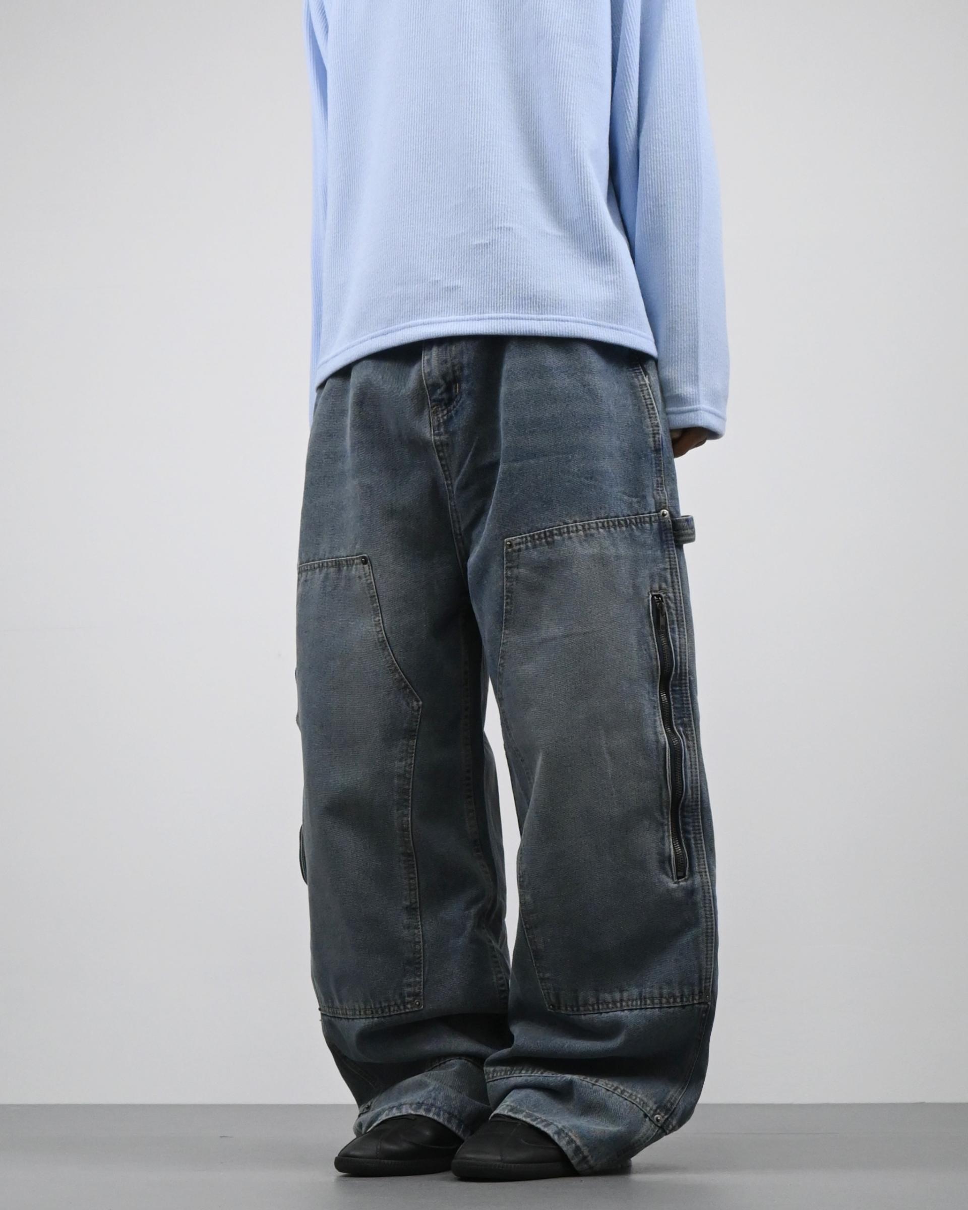 zipper carpenter denim pants