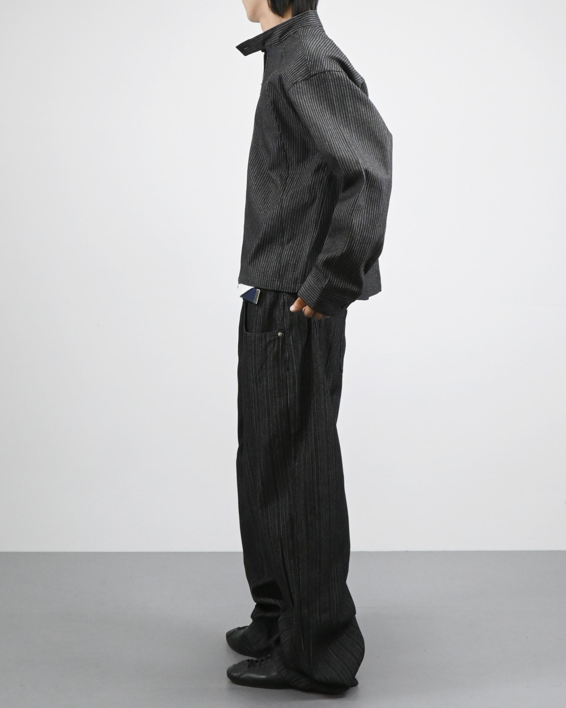 sparkle stripe denim pants