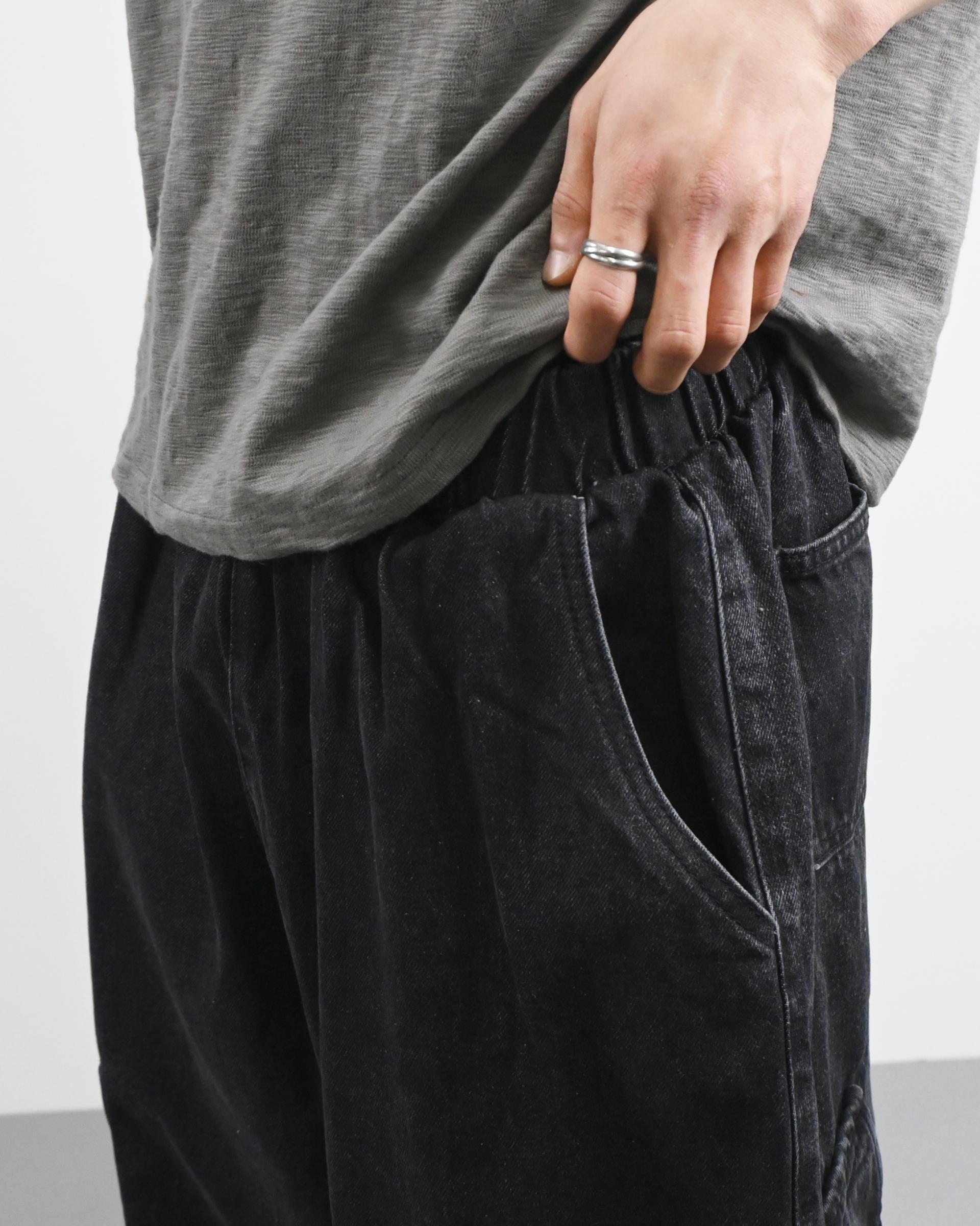 banding big cargo denim pants