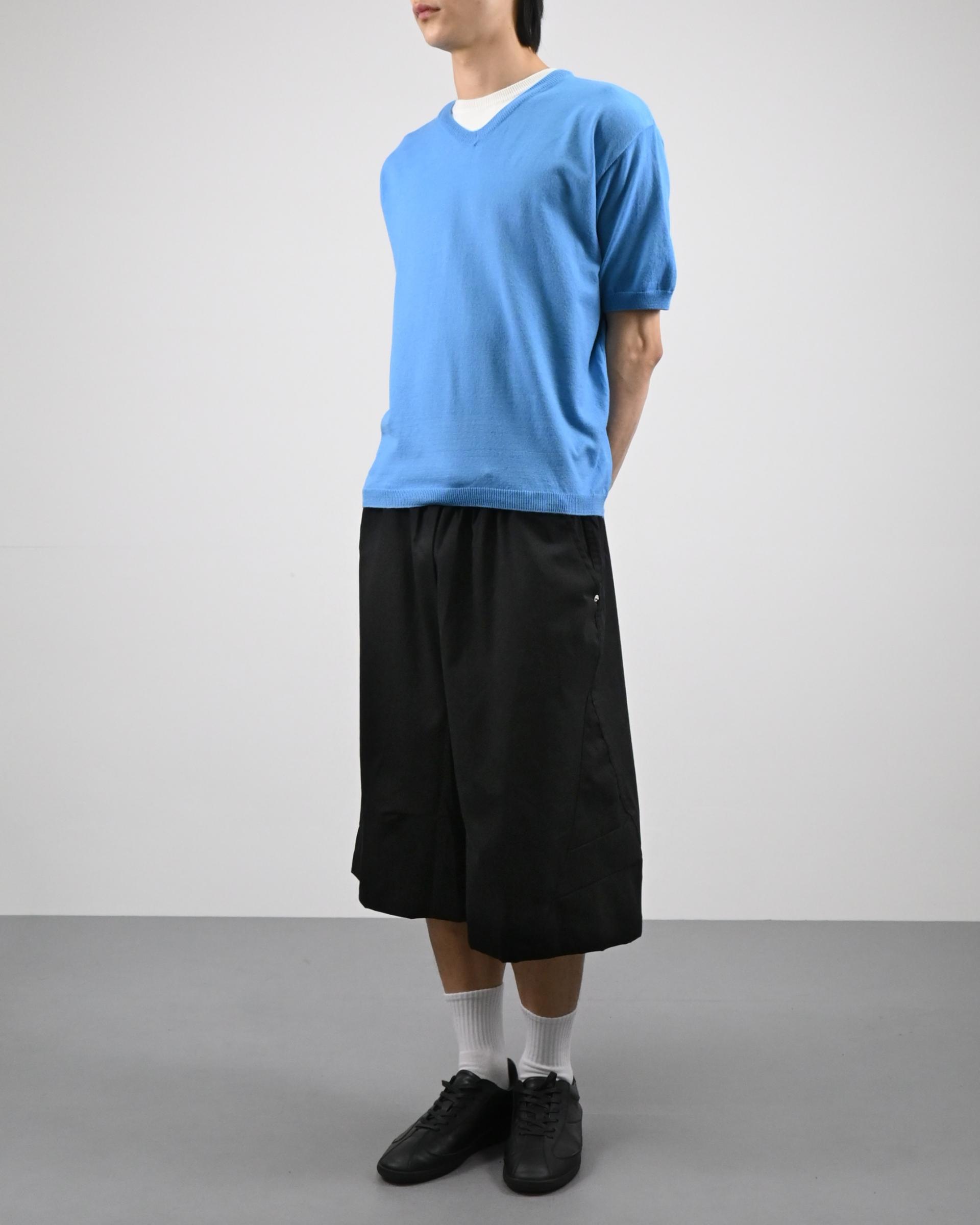 v-neck layered half knit