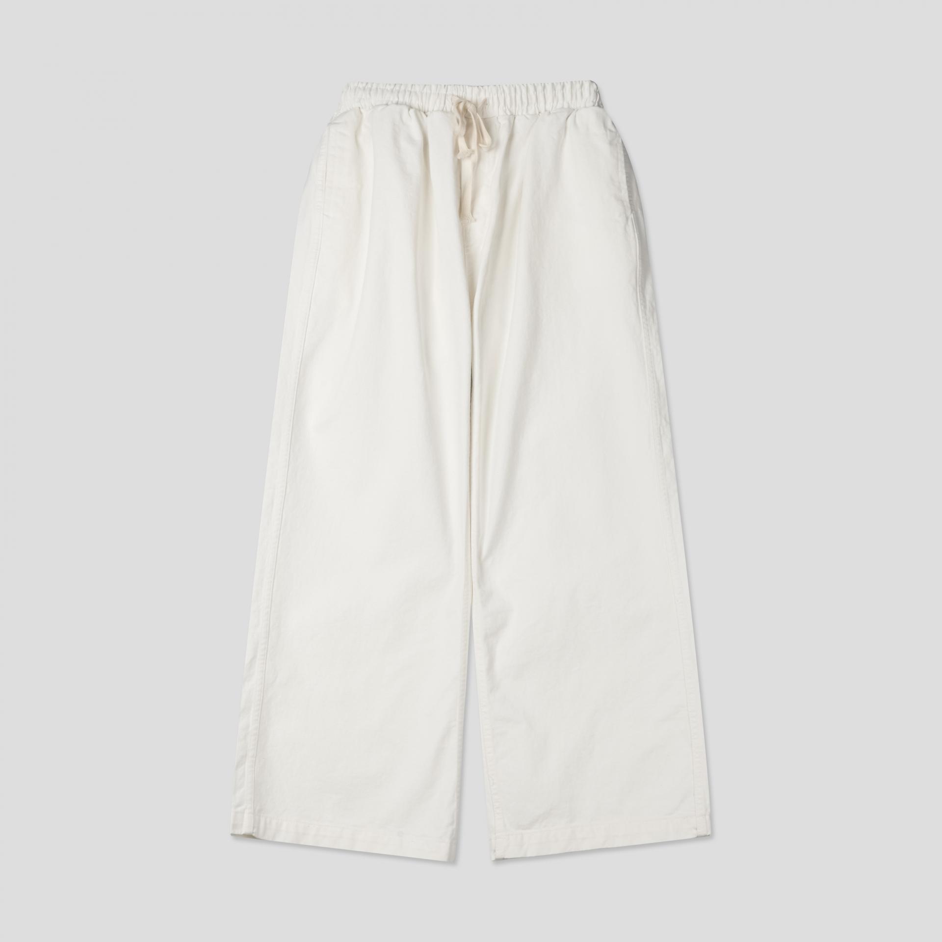 one tuck banding cotton pants