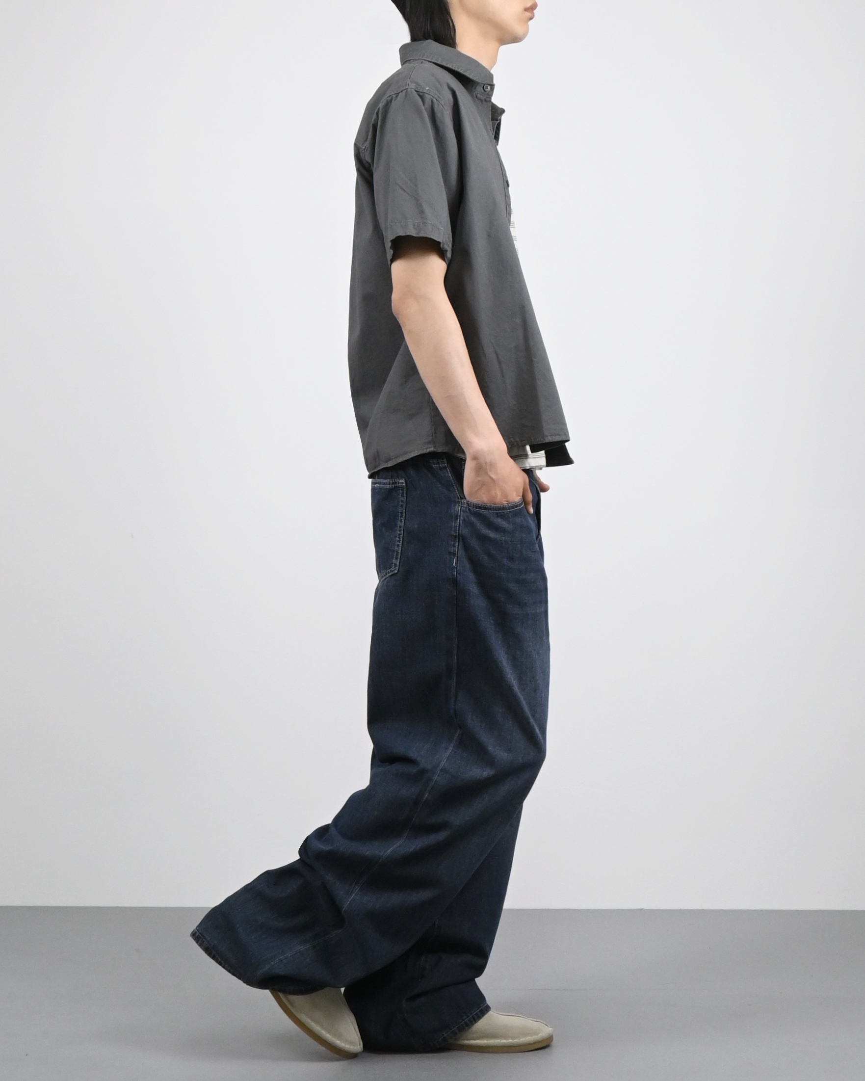 crop ding cotton half shirt