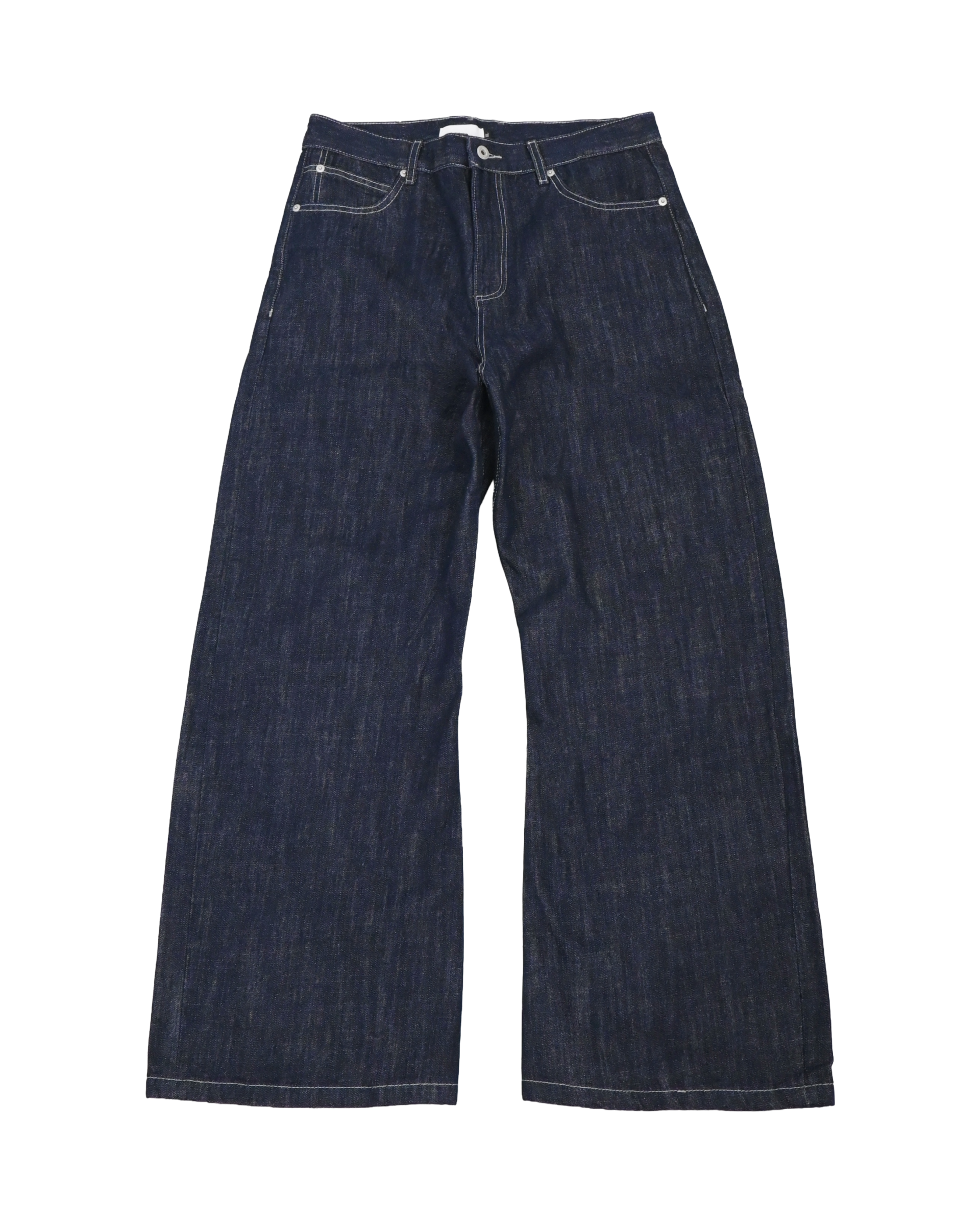velcro deep indigo denim pants