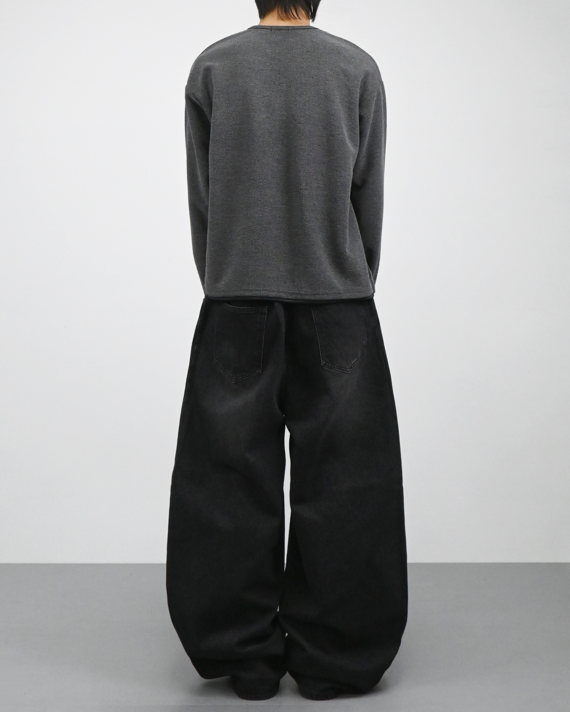 banding balloon denim pants