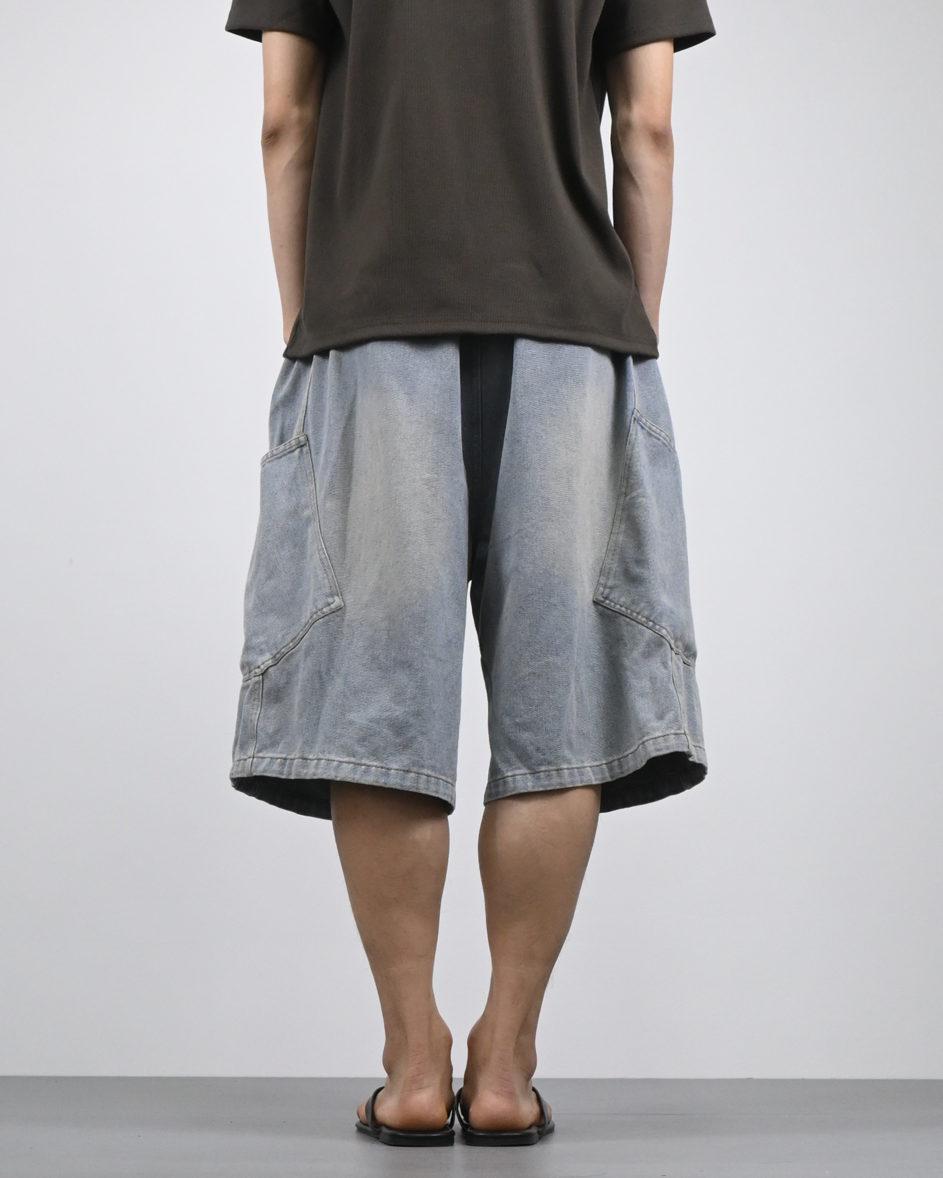 side pocket bermuda denim pants