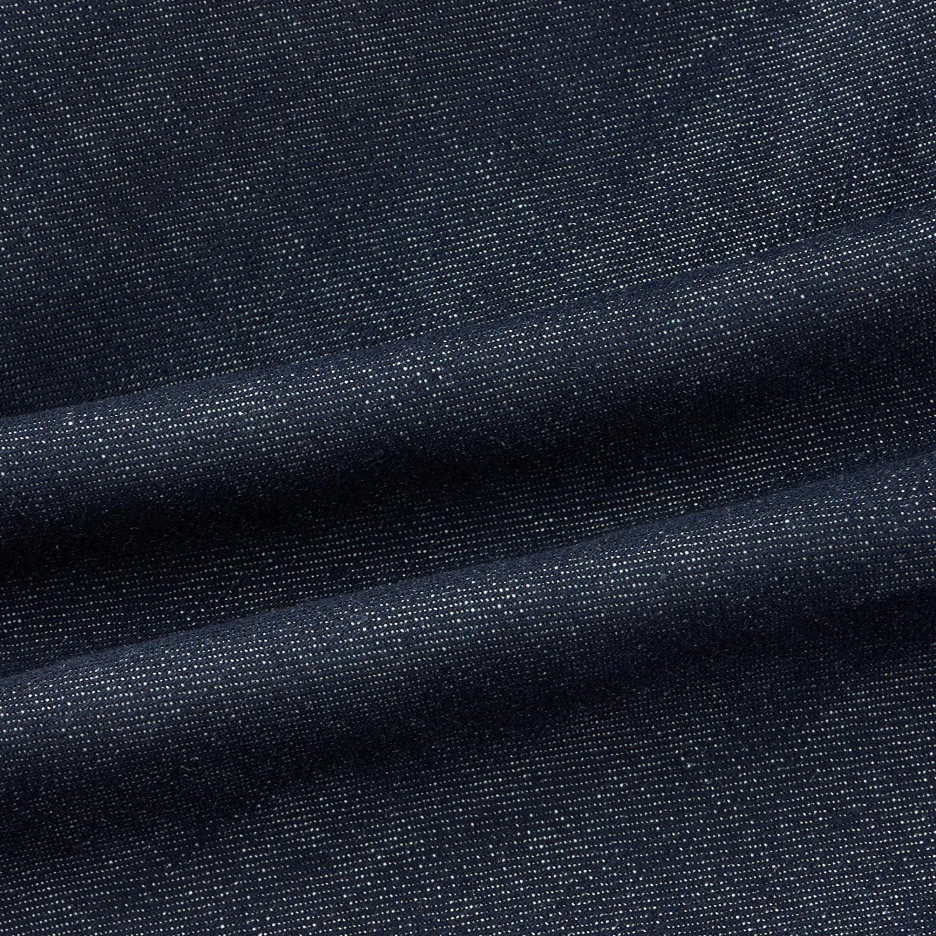 linen pocket half denim shirt