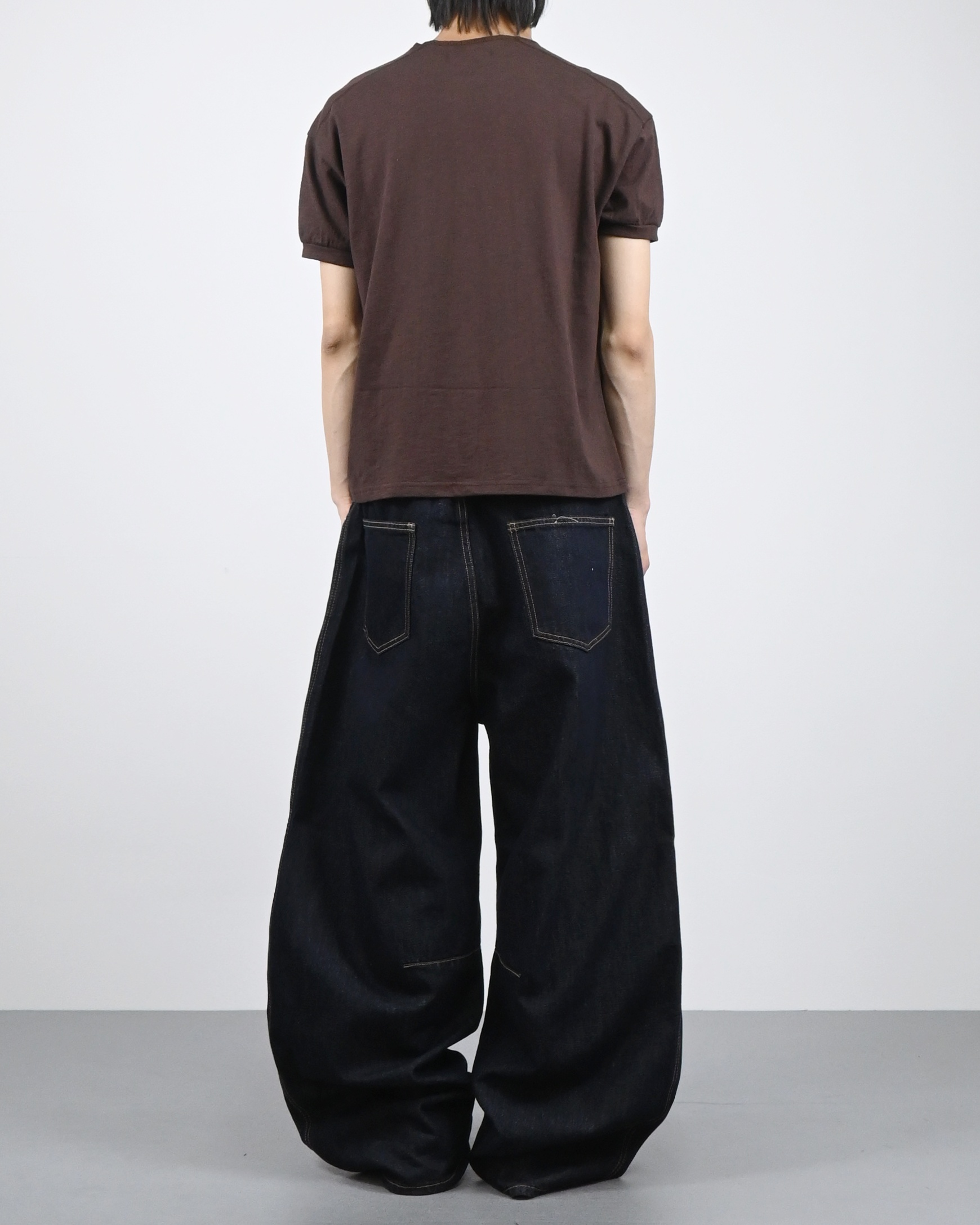 stitch henley neck half t-shirt