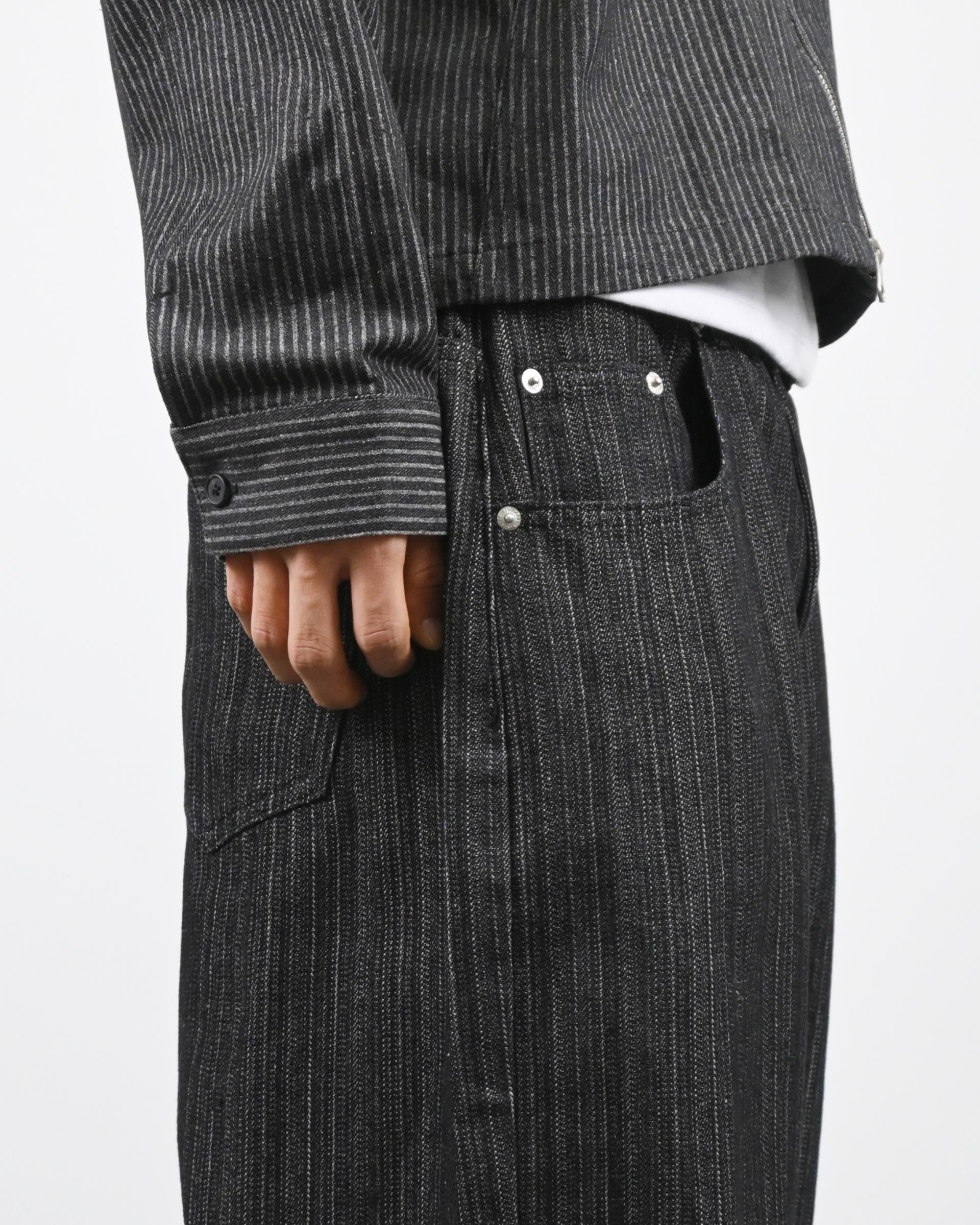 sparkle stripe denim pants