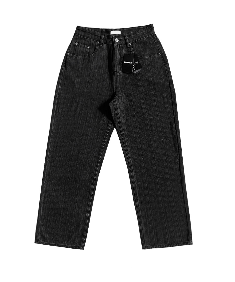 sparkle stripe denim pants