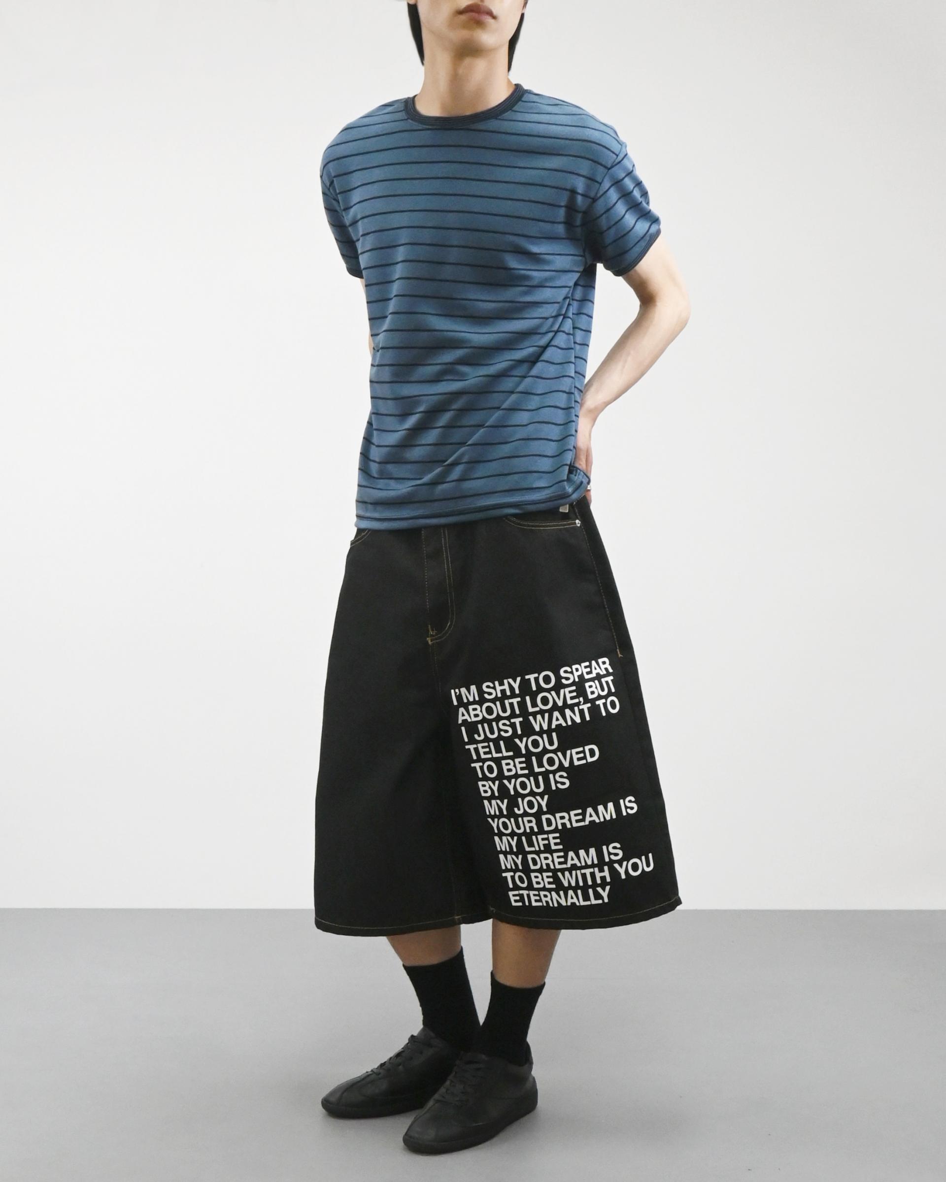 note bermuda denim pants