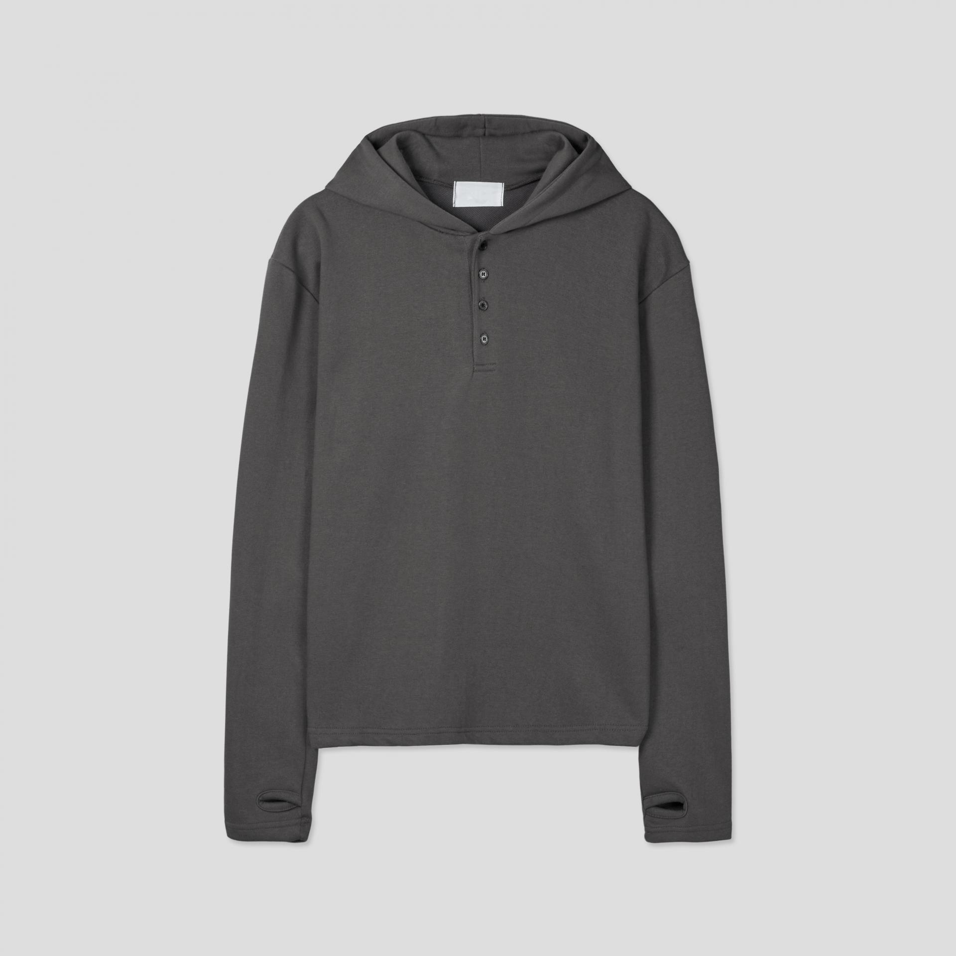 warmer henley neck hoodie