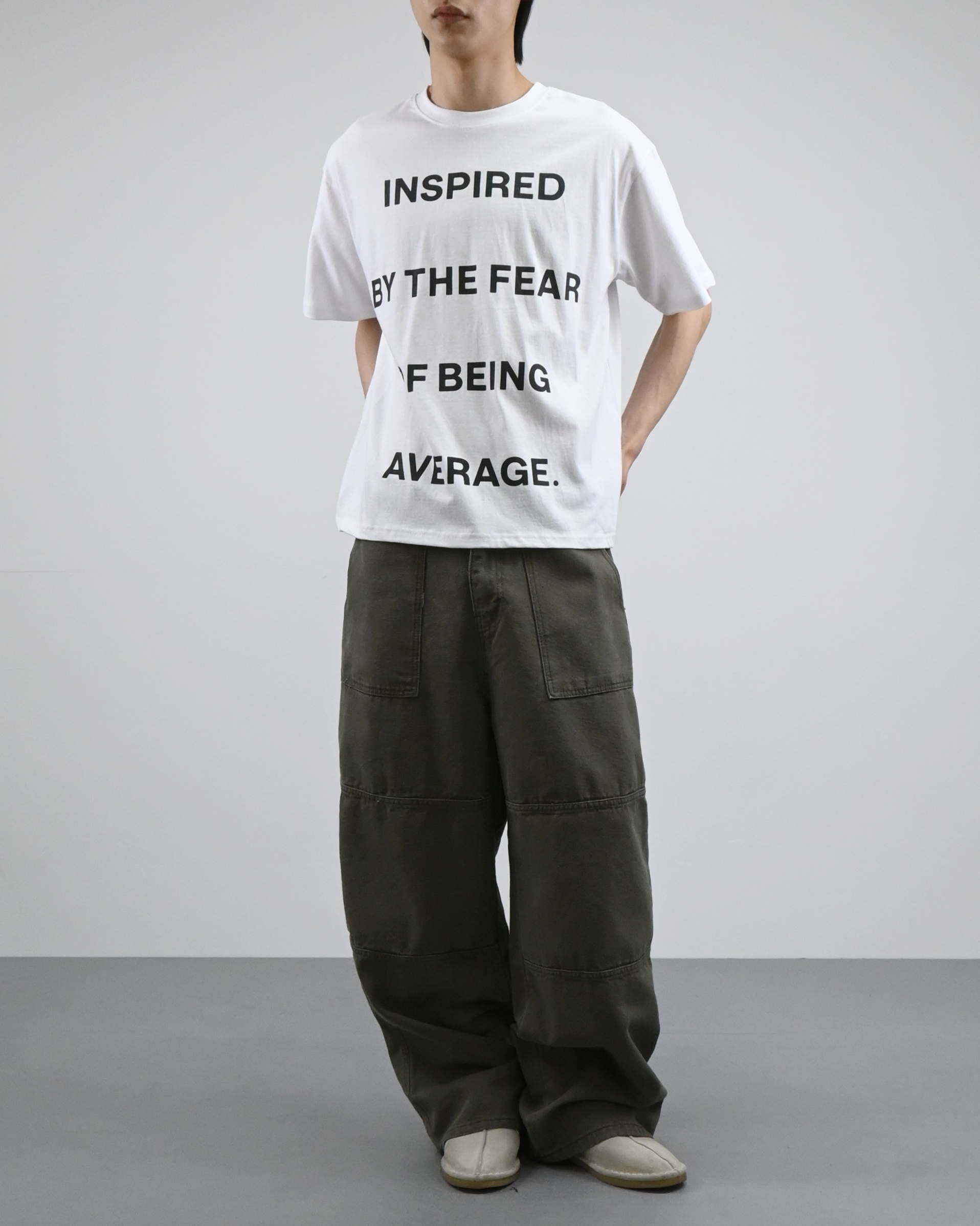 inspired lettering half-t-Shirt