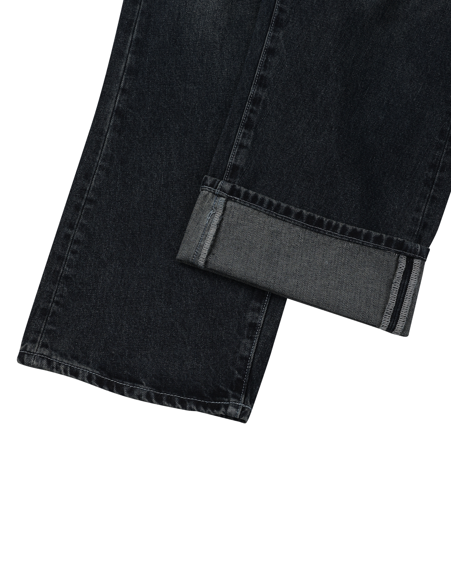 dart curved denim pants (dark blue)
