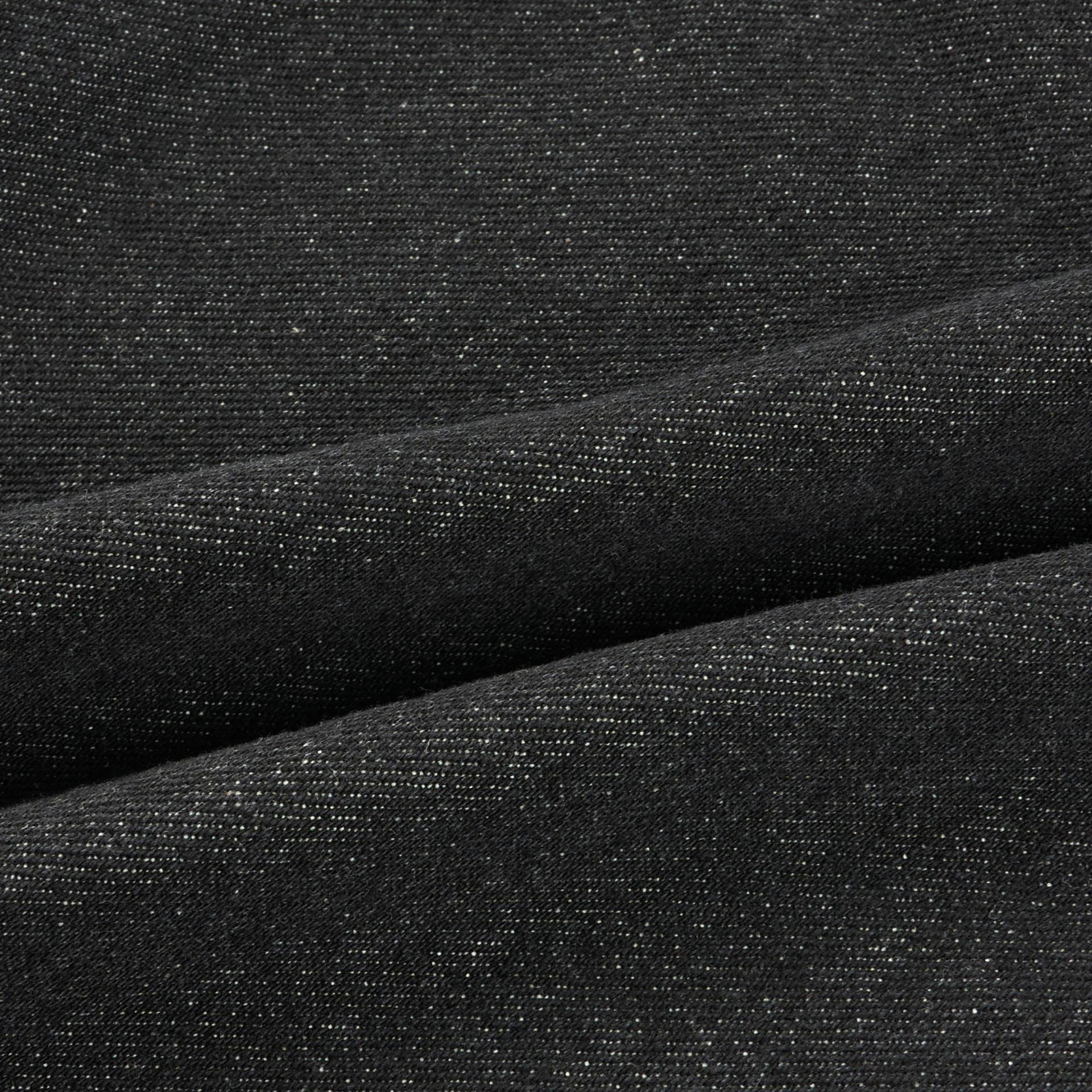 white stitch black denim pants