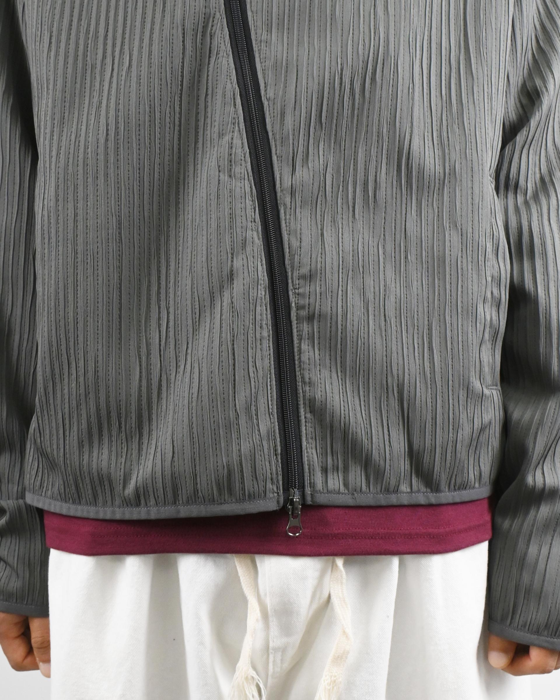 compose pleats diagonal zip-up