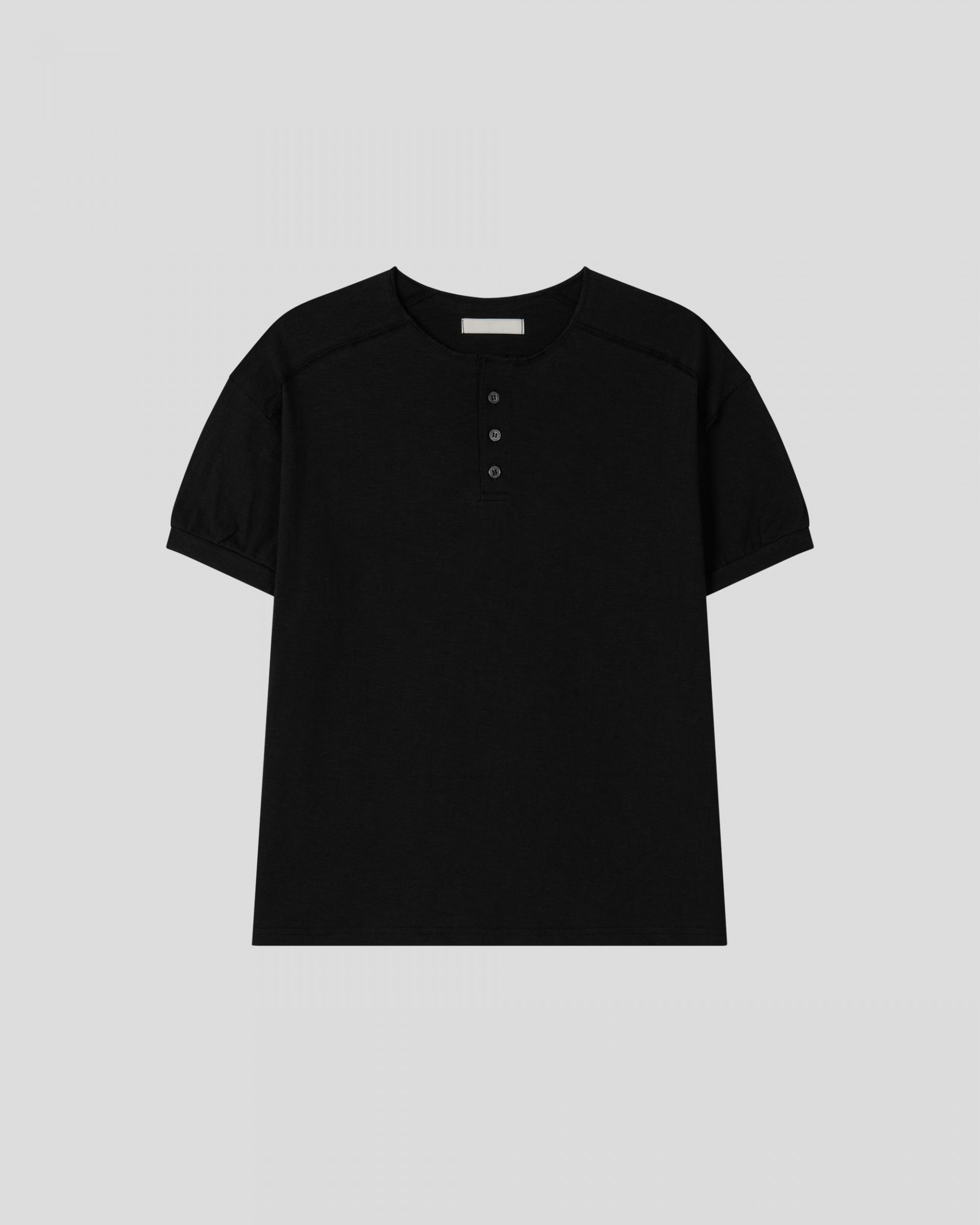 stitch henley neck half t-shirt