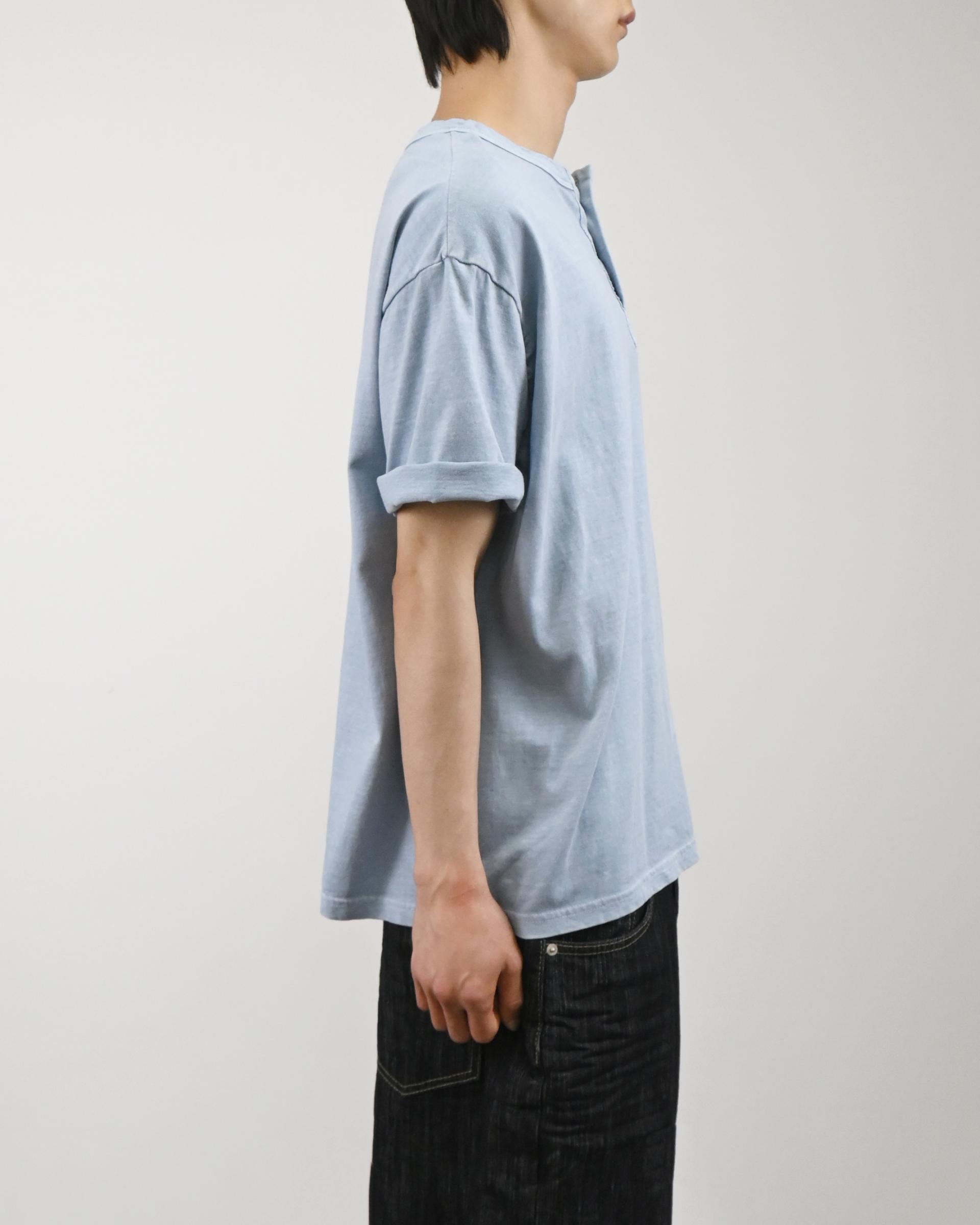 dying henley neck half t-shirt